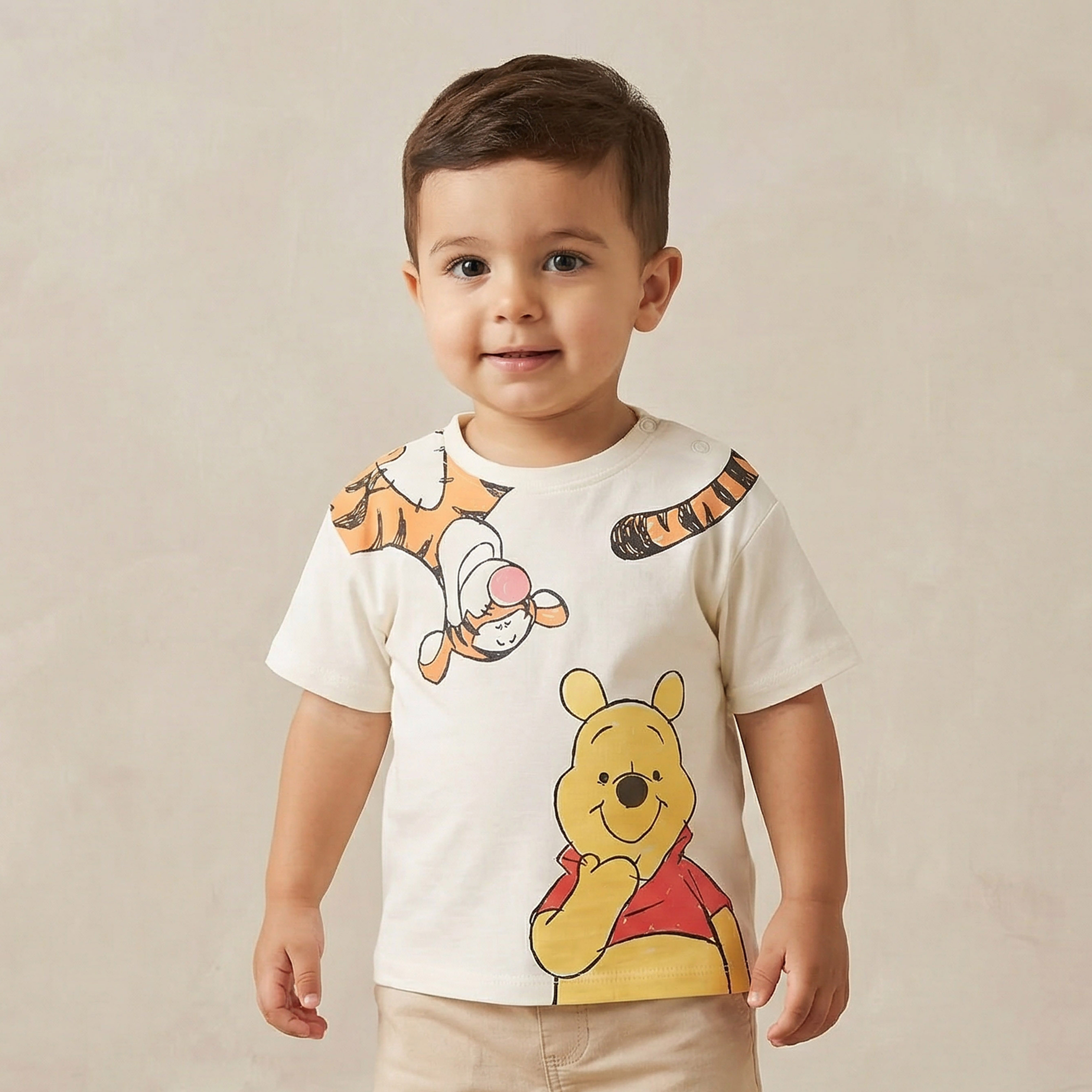 Disney Crew Neck Short Sleeves T-shirt with Winnie the Pooh Print-baby-boys-clothing-tshirtsandpolos-image-1