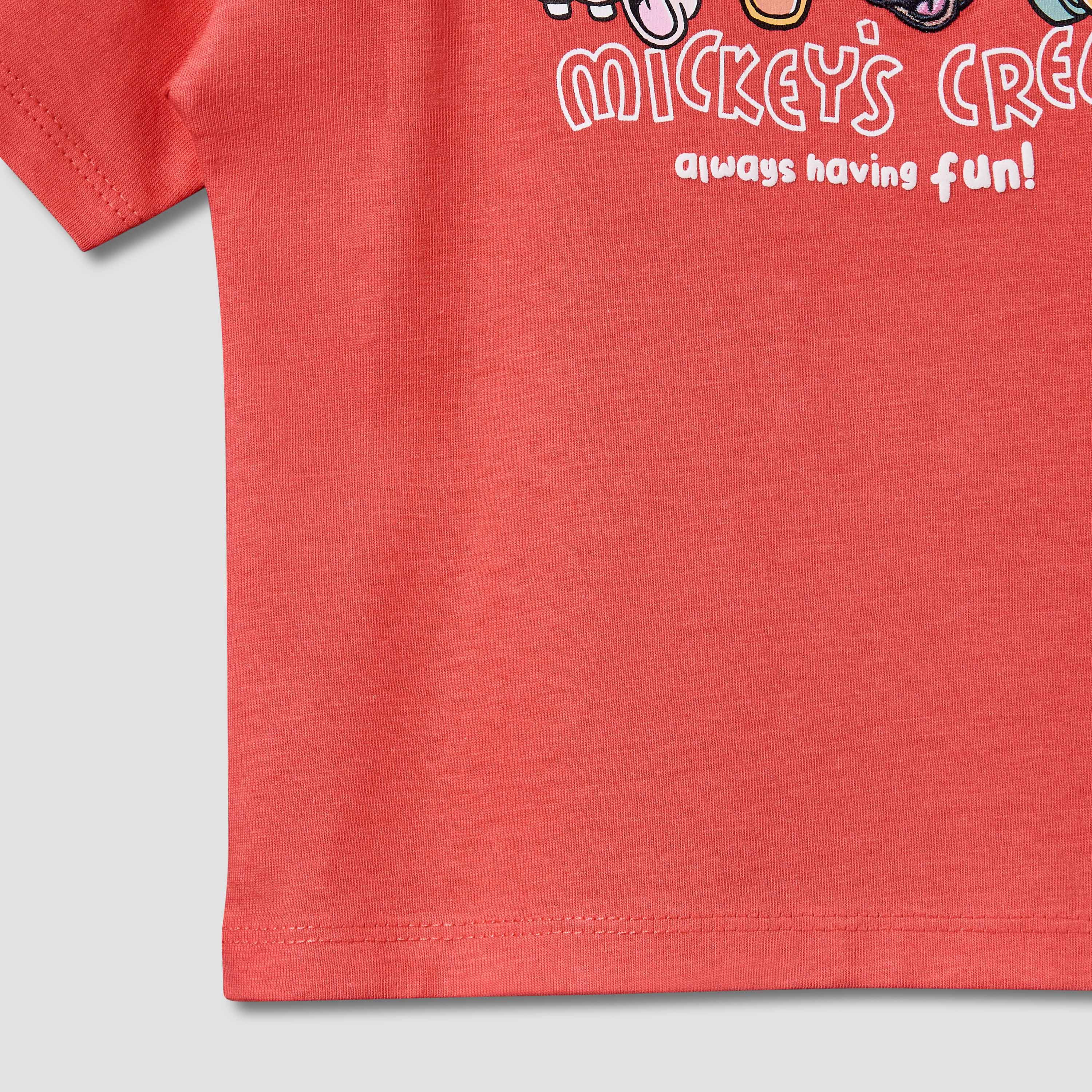 Disney Round Neck Short Sleeves T-shirt with Mickey Mouse and Friends Print-baby-boys-clothing-tshirtsandpolos-image-5