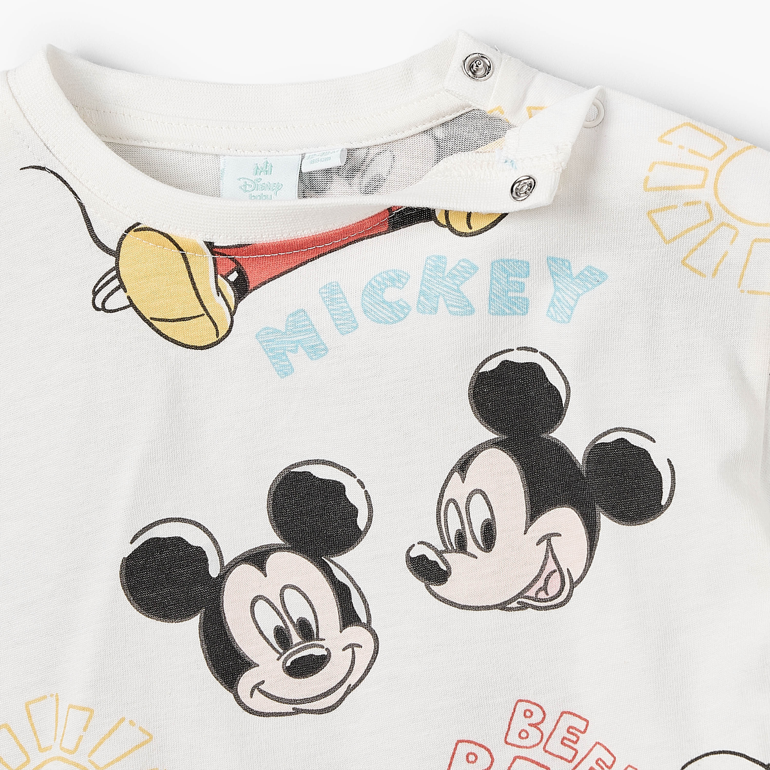 Disney Crew Neck Short Sleeves T-shirt with Mickey Mouse Print-baby-boys-clothing-tshirtsandpolos-image-3