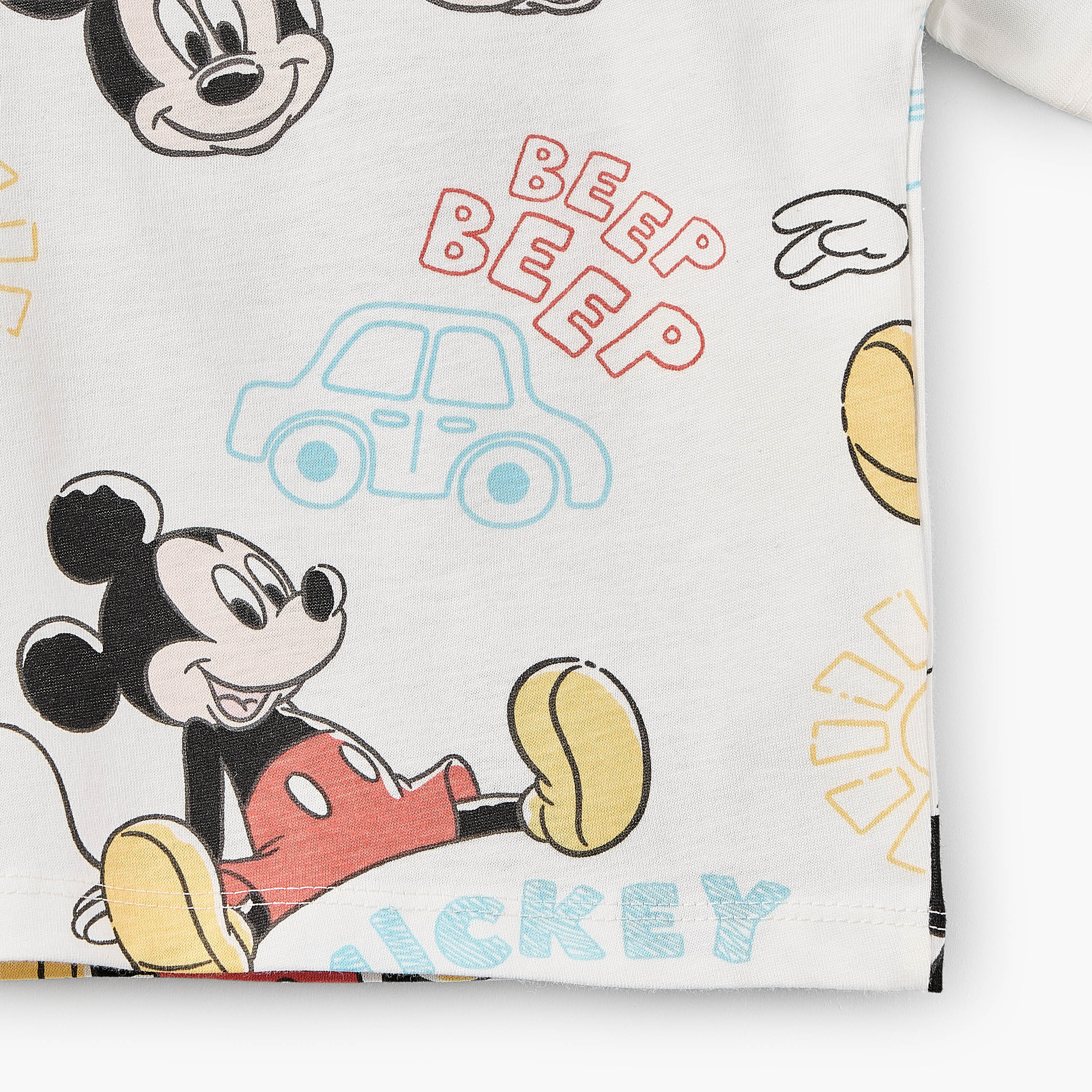 Disney Crew Neck Short Sleeves T-shirt with Mickey Mouse Print-baby-boys-clothing-tshirtsandpolos-image-4