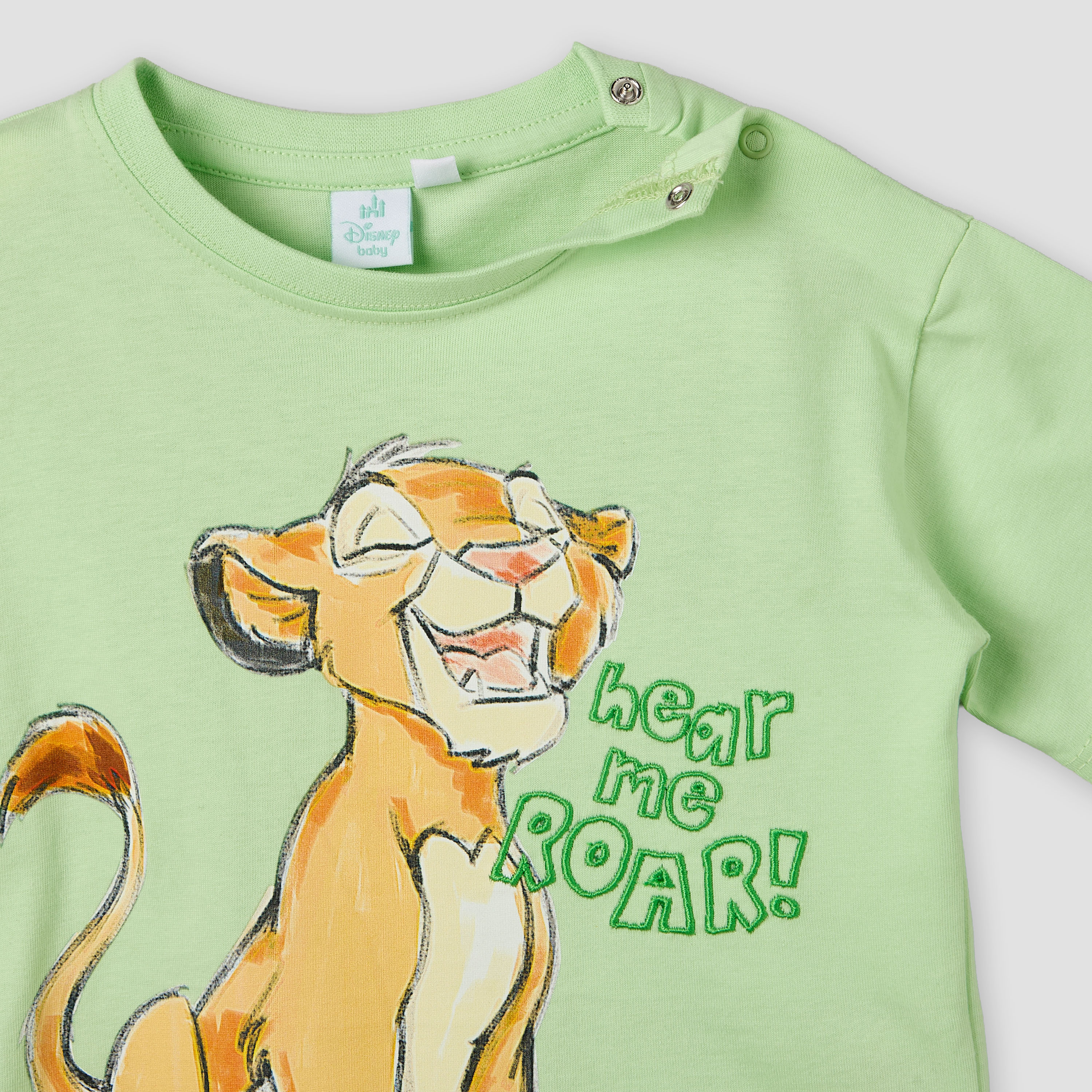 Disney Crew Neck Short Sleeve T-shirt with Simba Print-baby-boys-clothing-tshirtsandpolos-image-4