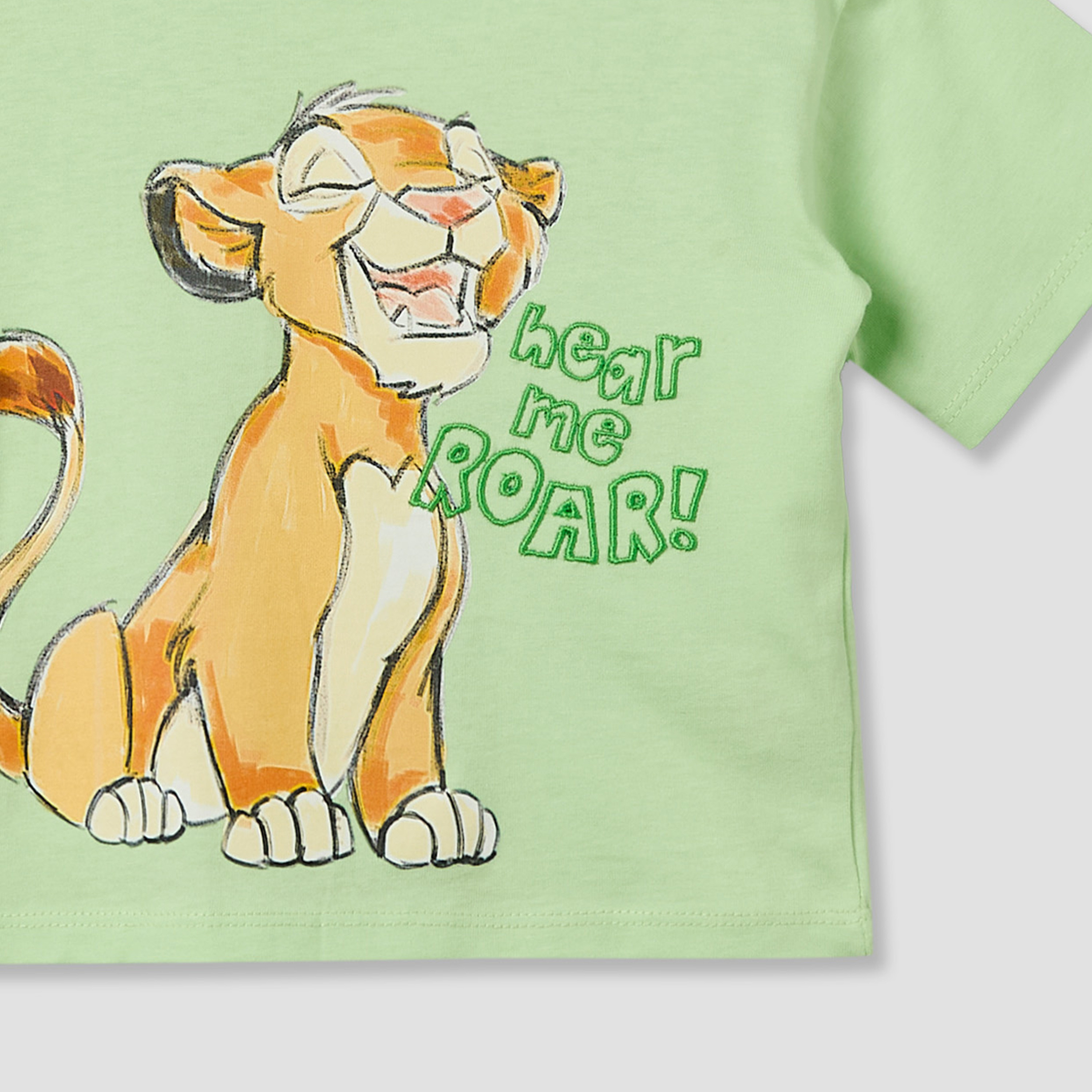 Disney Crew Neck Short Sleeve T-shirt with Simba Print-baby-boys-clothing-tshirtsandpolos-image-5
