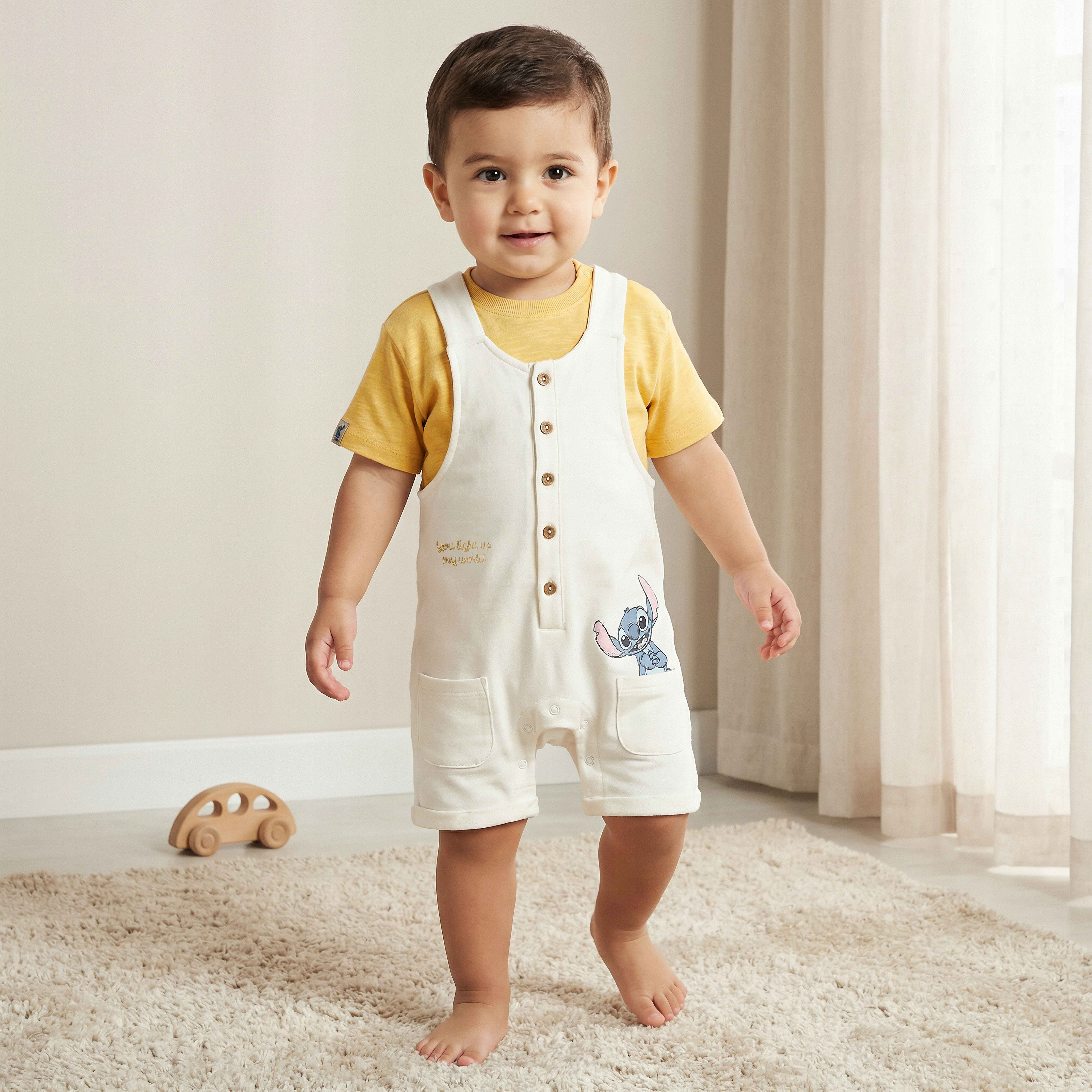 طقم دونغري بطبعات وتيشيرت بياقة ضيقة وأكمام قصيرة من ديزني-baby-boys-clothing-setsandcoords-image-1