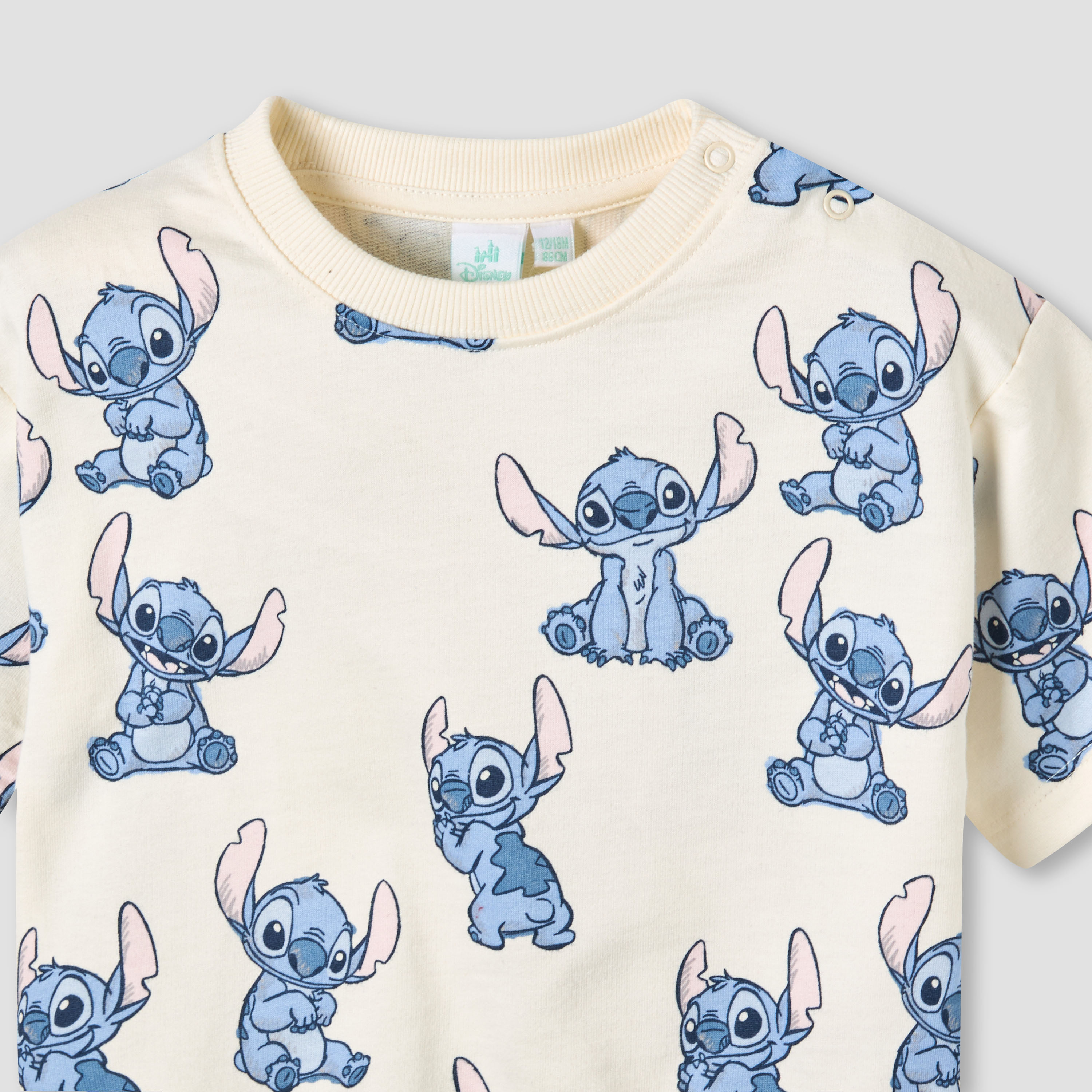Disney Crew Neck Short Sleeves T-shirt and Shorts Set with Stitch Print-baby-boys-clothing-setsandcoords-image-4