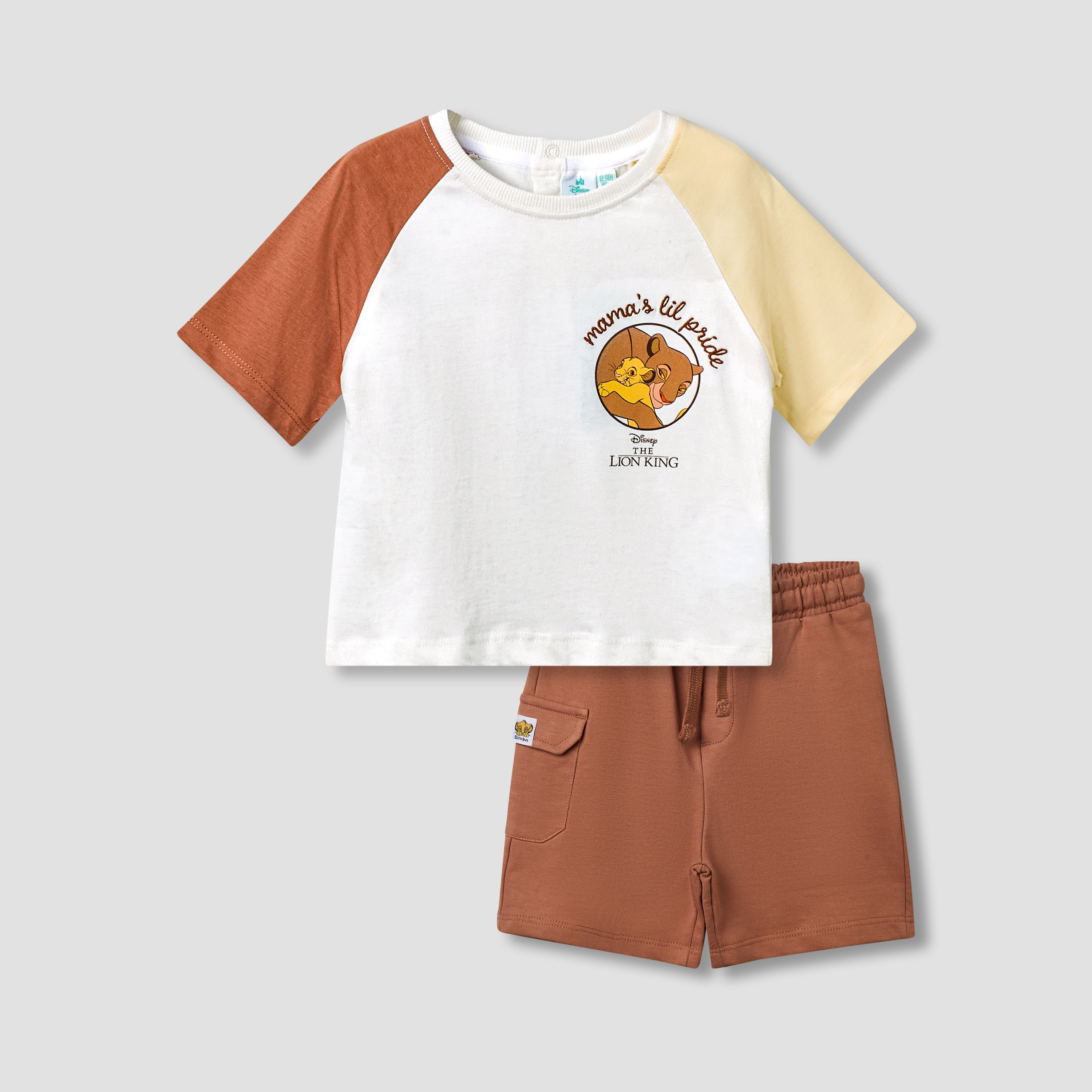 Disney Crew Neck Short Sleeve T-shirt and Shorts Set with Drawstring Closure-baby-boys-clothing-setsandcoords-image-1