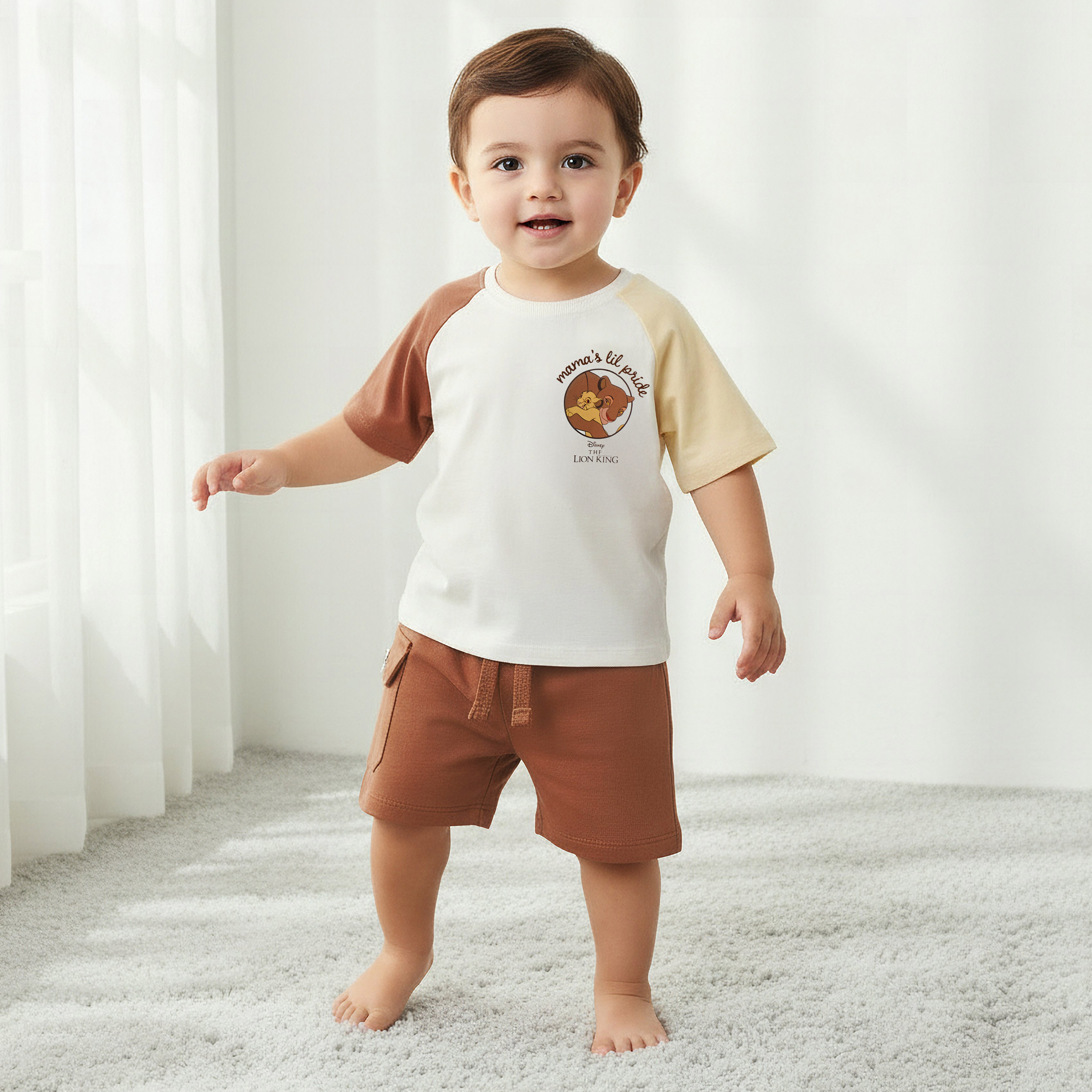 Disney Crew Neck Short Sleeve T-shirt and Shorts Set with Drawstring Closure-baby-boys-clothing-setsandcoords-image-2