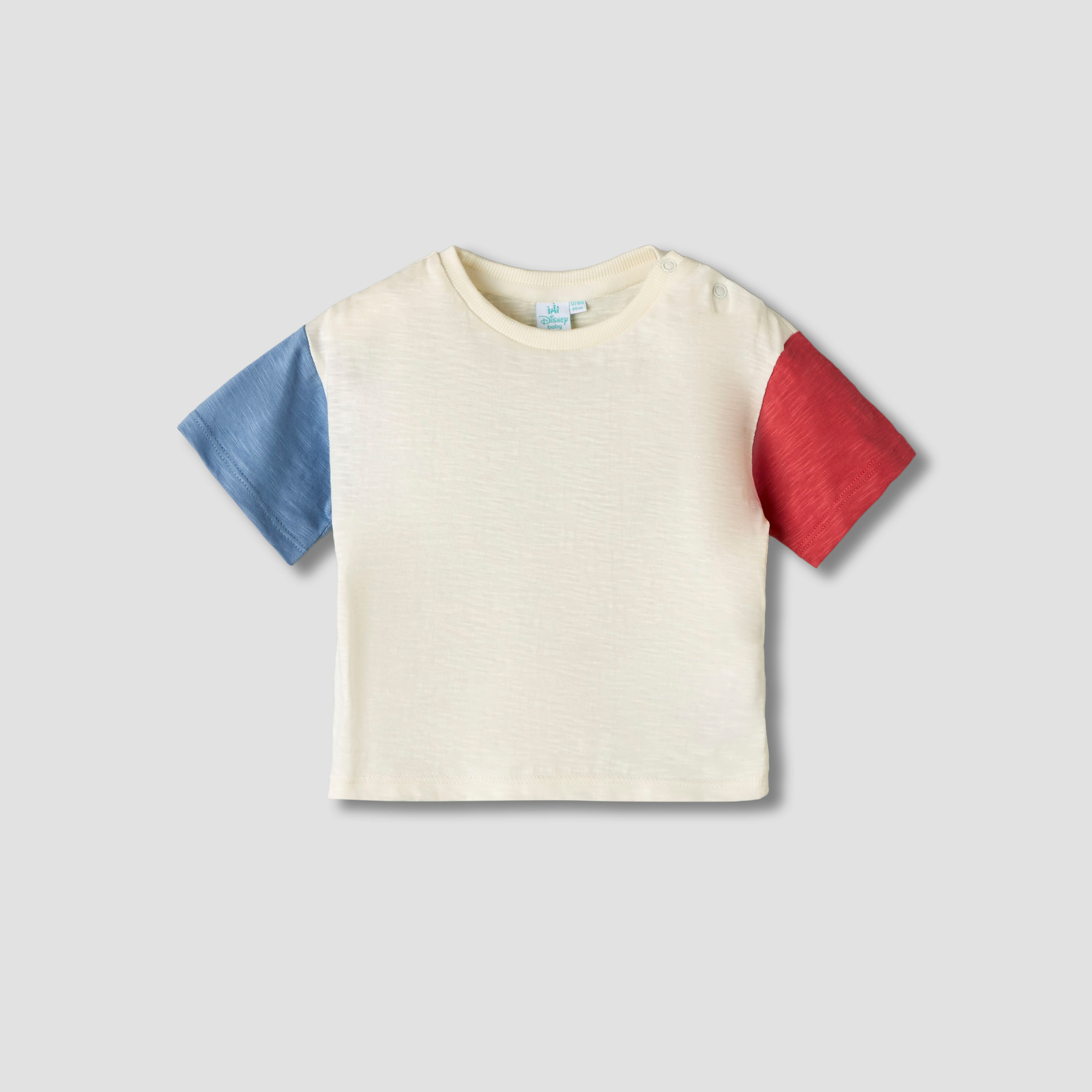 Disney Crew Neck Short Sleeves T-shirt and Dungaree Set with Stripes and Mickey Mouse Applique-baby-boys-clothing-setsandcoords-image-4