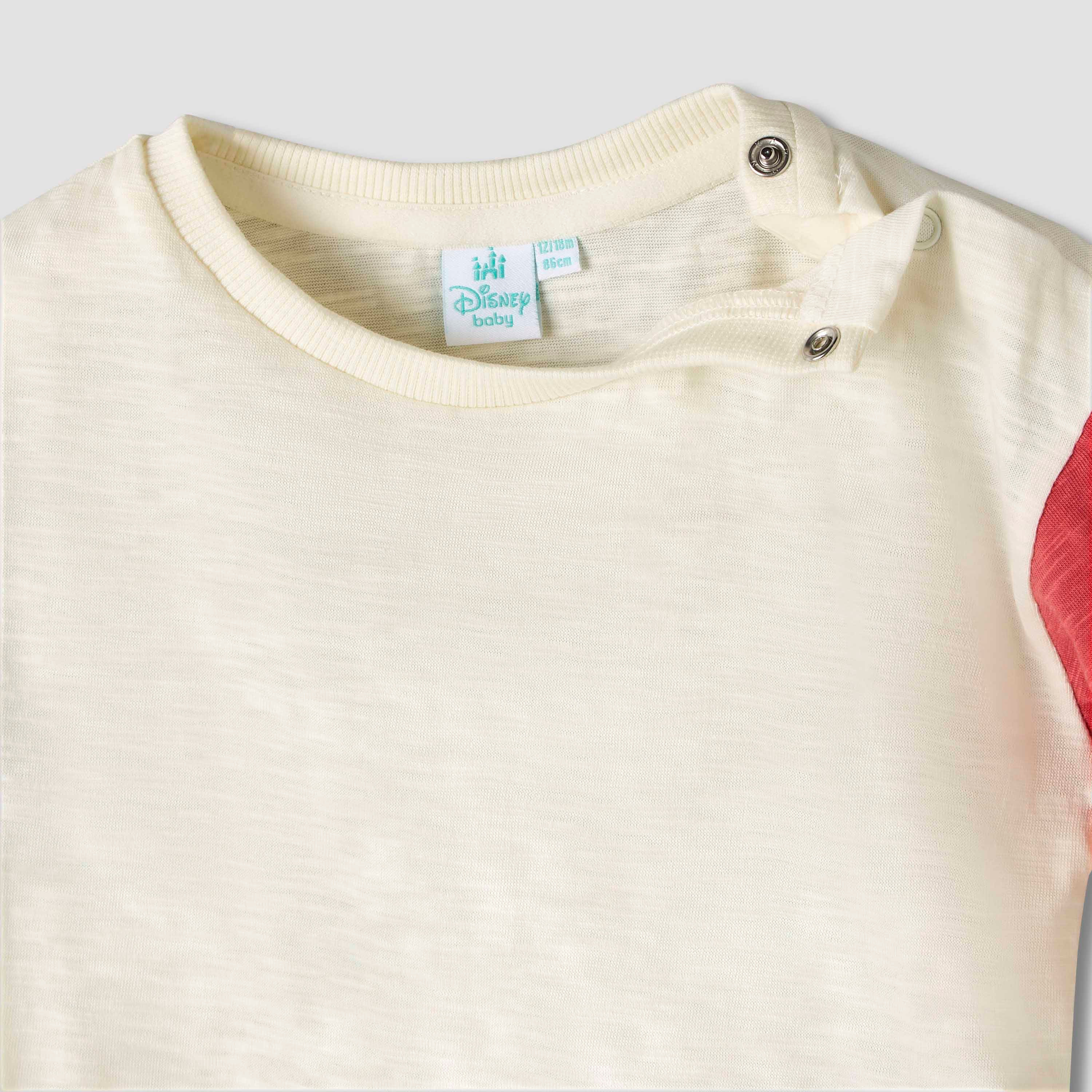 Disney Crew Neck Short Sleeves T-shirt and Dungaree Set with Stripes and Mickey Mouse Applique-baby-boys-clothing-setsandcoords-image-6