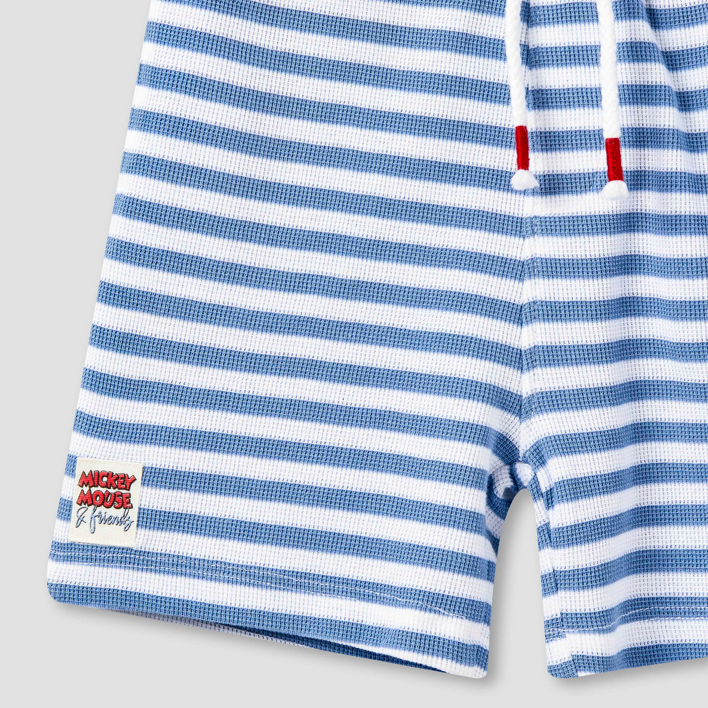طقم شورت وتيشيرت مخطط برقبة ضيقة وأكمام قصيرة وتطريزات من ديزني-baby-boys-clothing-setsandcoords-image-10