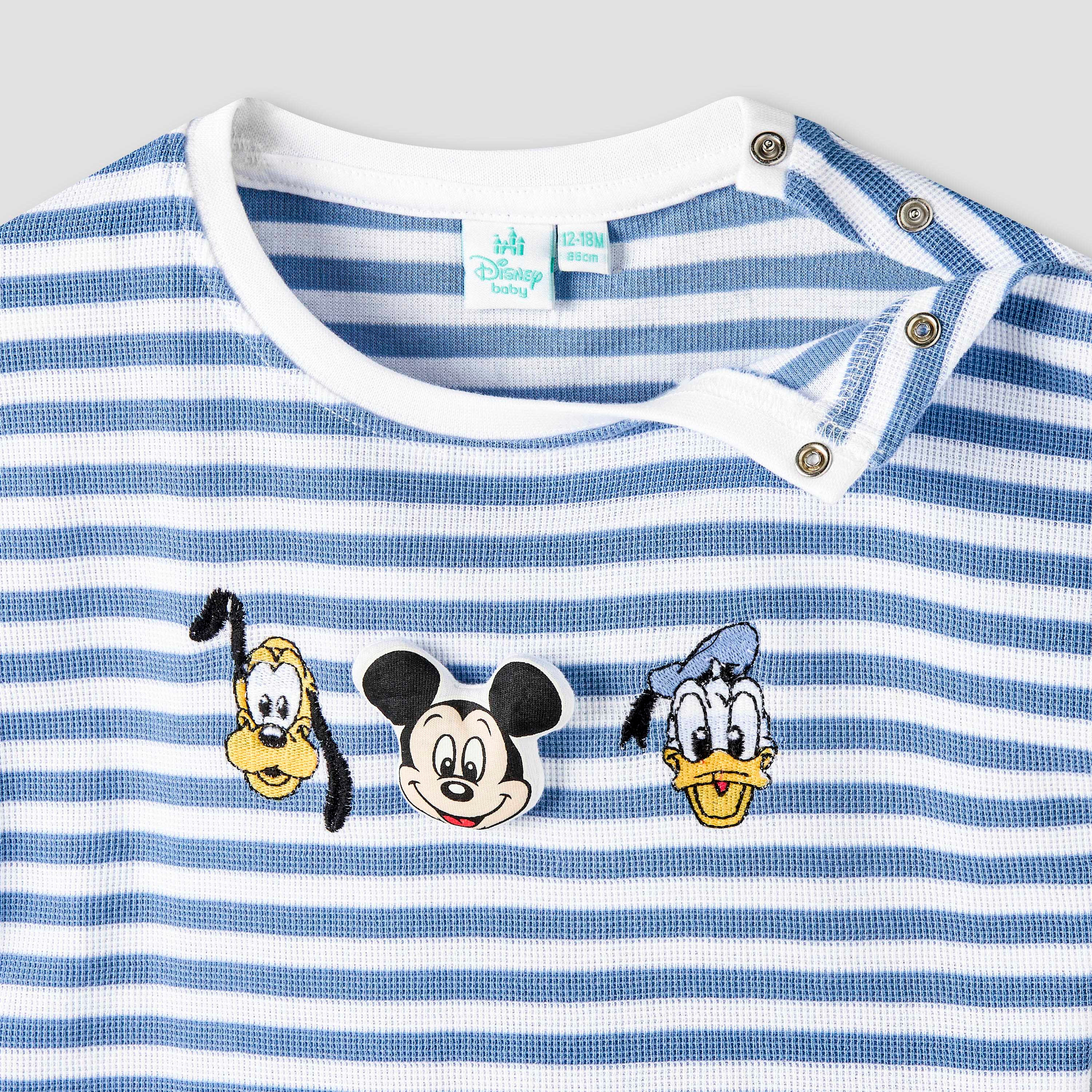 طقم شورت وتيشيرت مخطط برقبة ضيقة وأكمام قصيرة وتطريزات من ديزني-baby-boys-clothing-setsandcoords-image-7