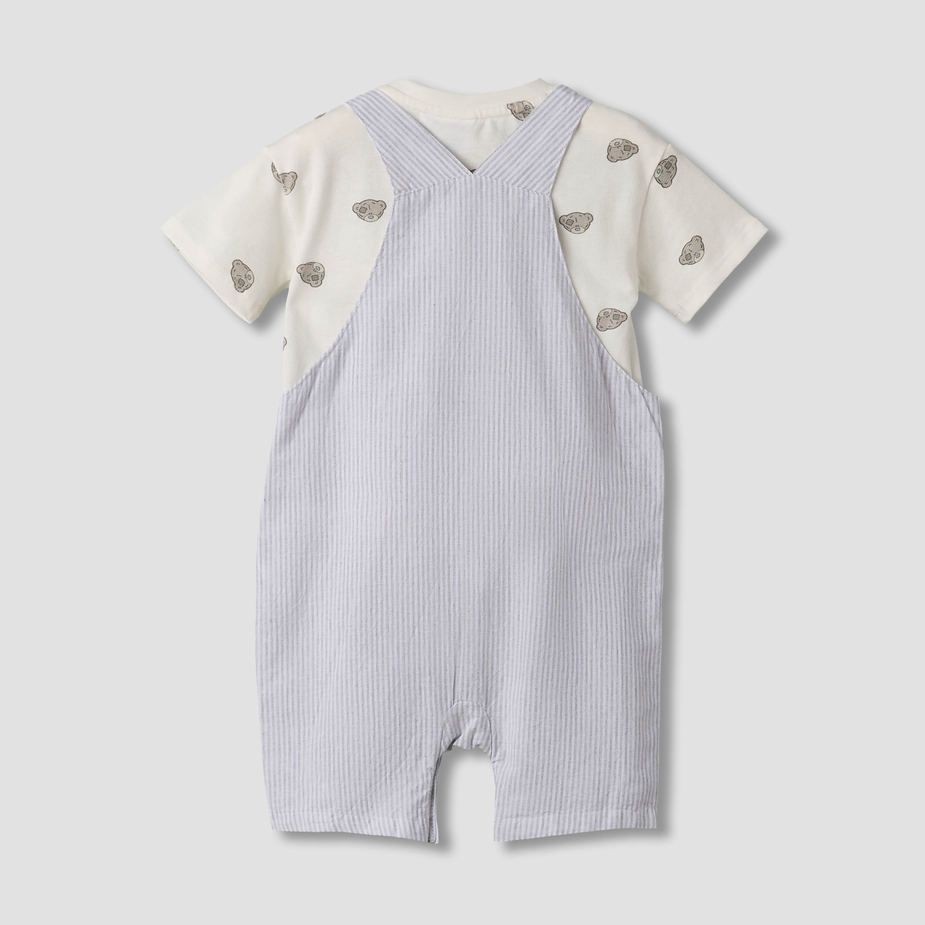 طقم دنغري بزخارف دب وتيشيرت برقبة مستديرة وأكمام قصيرة من كارت بلانش-baby-boys-clothing-setsandcoords-image-2