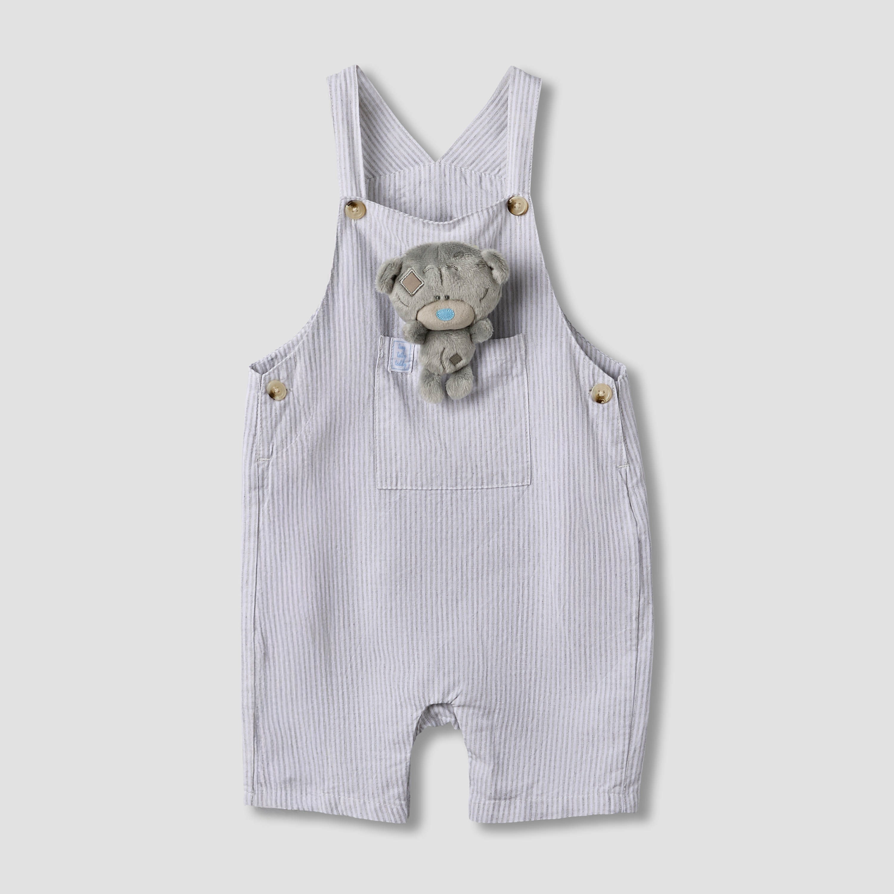 طقم دنغري بزخارف دب وتيشيرت برقبة مستديرة وأكمام قصيرة من كارت بلانش-baby-boys-clothing-setsandcoords-image-3