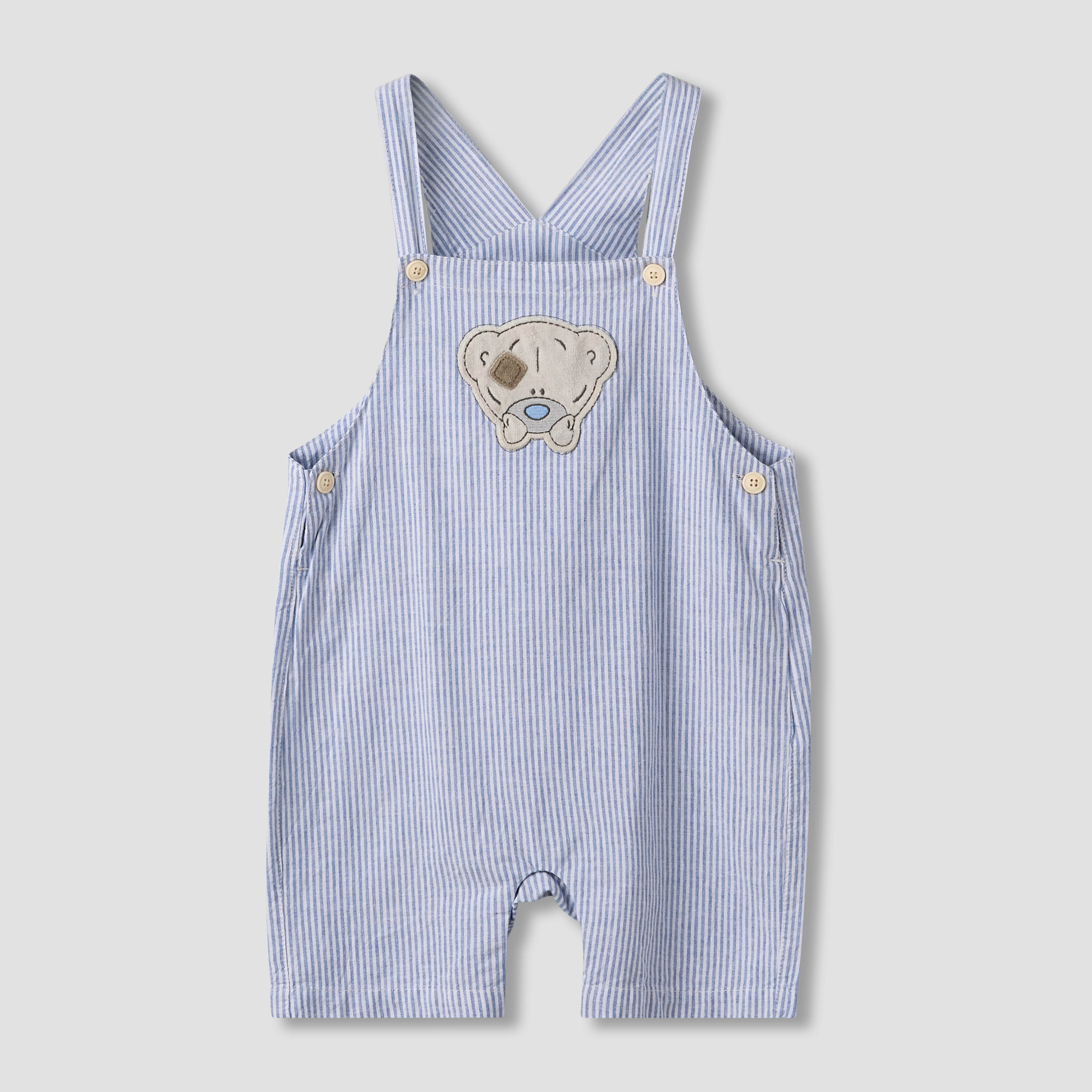 طقم دنغري بتطريز دب وتيشيرت بأكمام قصيرة وياقة بيتر بان من كارت بلانش-baby-boys-clothing-setsandcoords-image-4