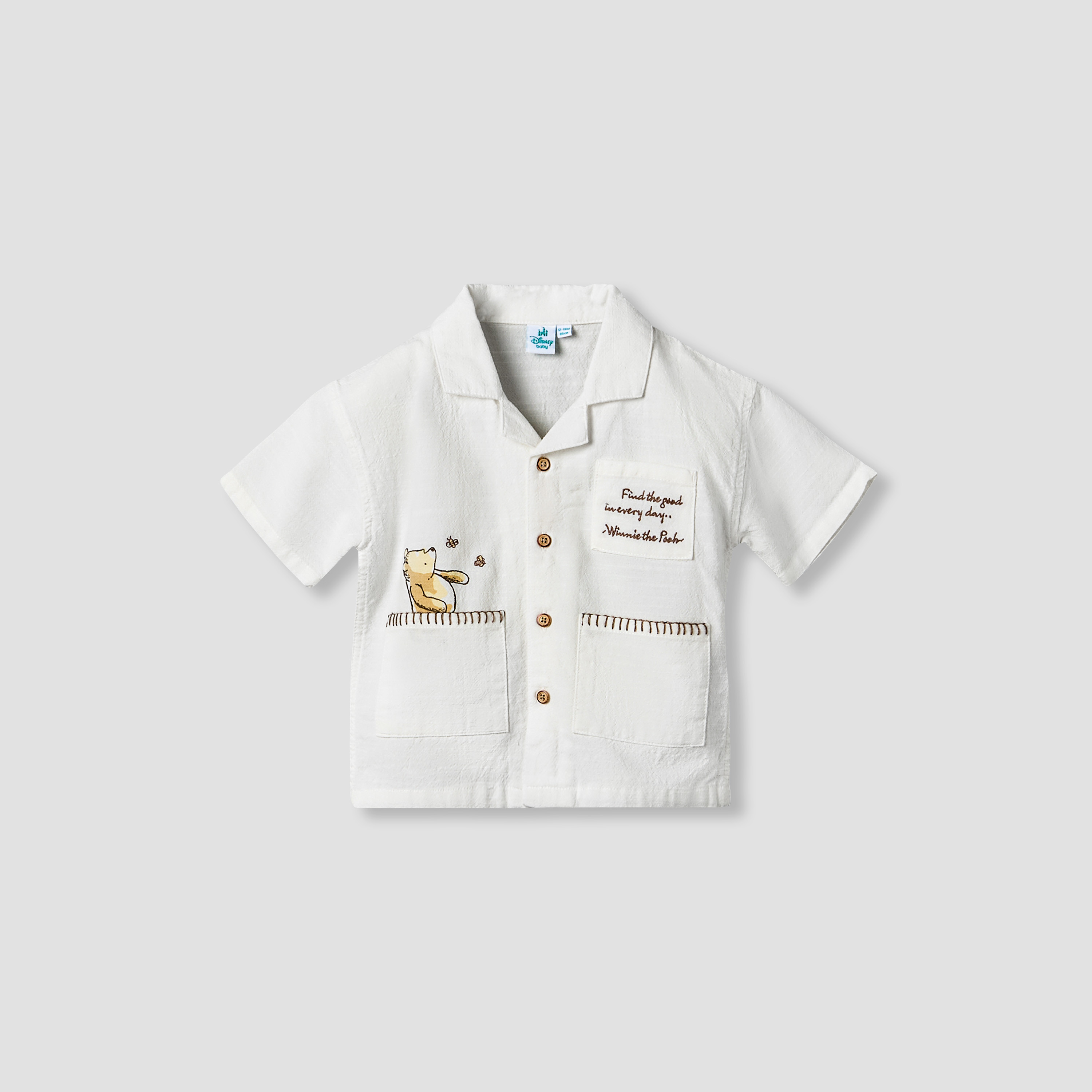 Disney Collared Short Sleeve Shirt and Shorts Set with Winnie the Pooh Print-baby-boys-clothing-setsandcoords-image-3