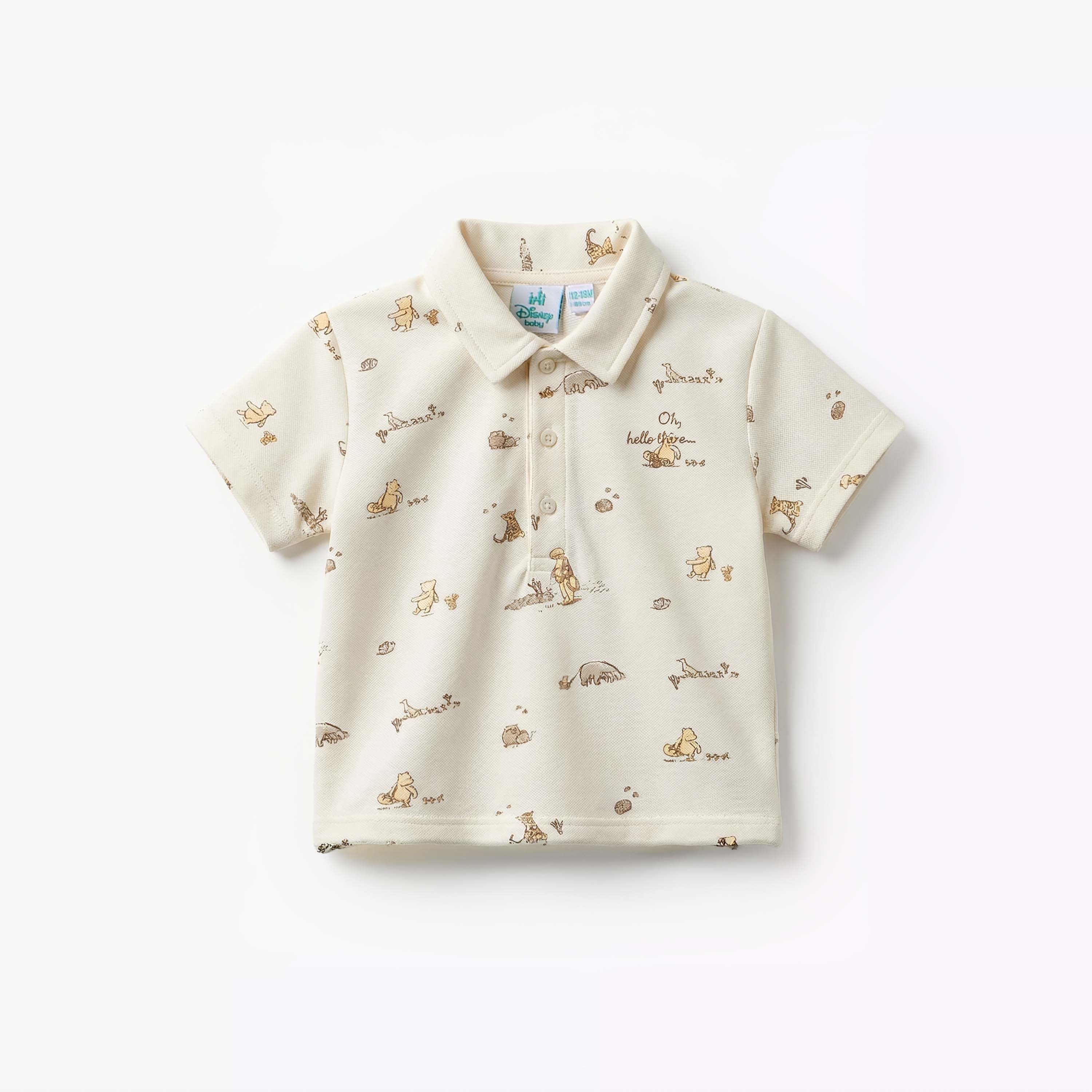 Disney Collared Short Sleeves Polo T-shirt and Shorts Set with Winnie the Pooh Print-baby-boys-clothing-setsandcoords-image-3