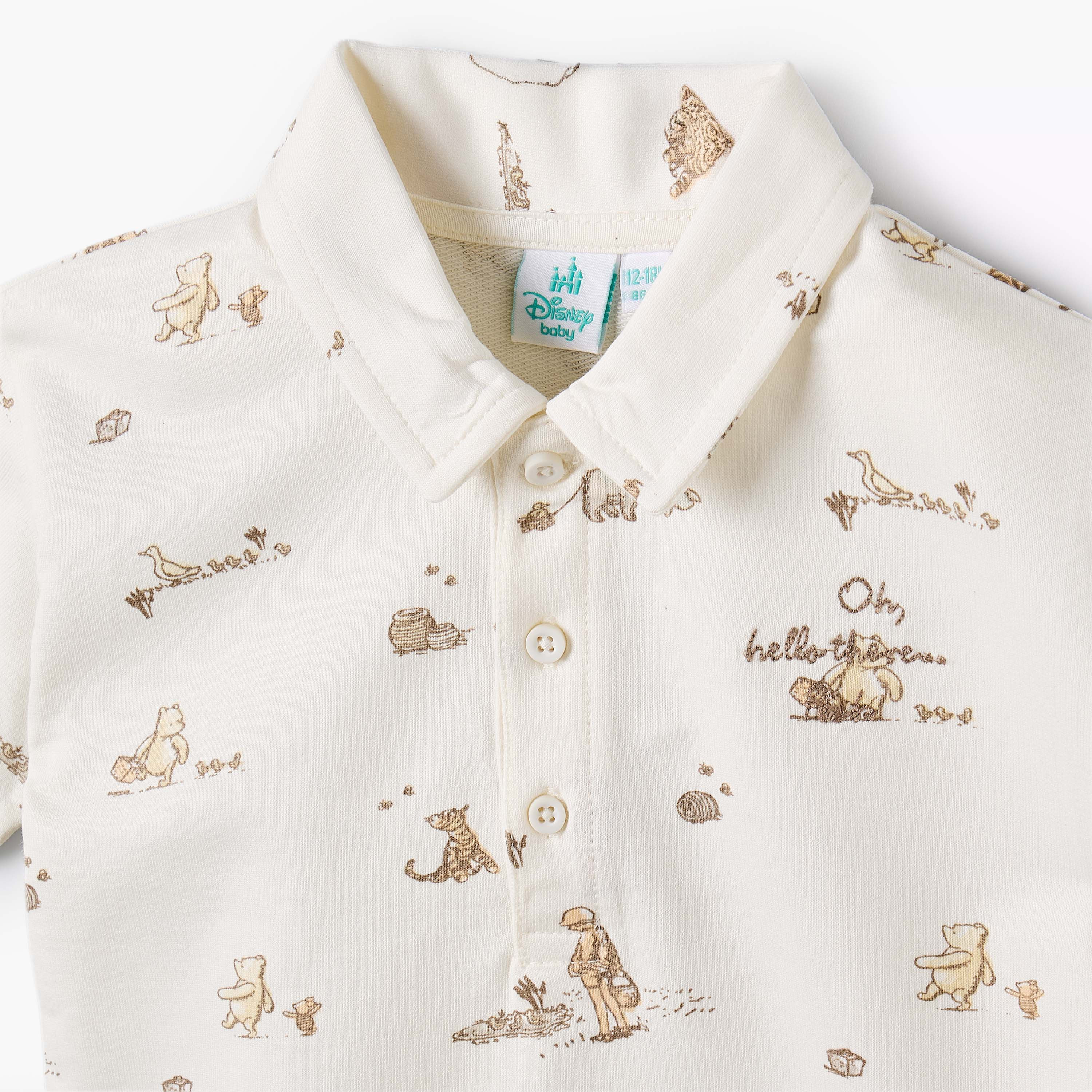 Disney Collared Short Sleeves Polo T-shirt and Shorts Set with Winnie the Pooh Print-baby-boys-clothing-setsandcoords-image-5