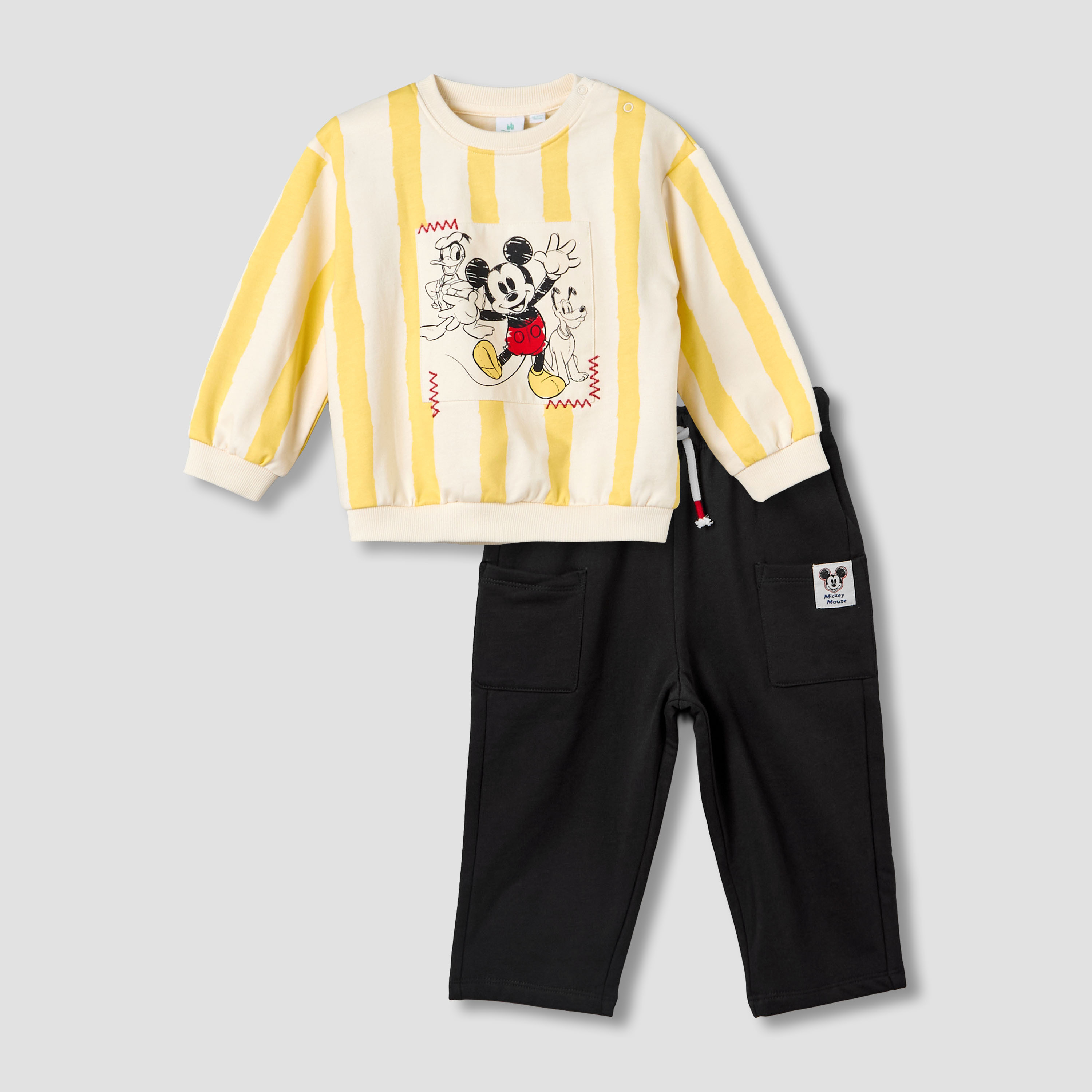 Disney Crew Neck Long Sleeves Sweatshirt and Pants Set with Mickey Mouse Print-baby-boys-clothing-winterwear-setsandcoords-image-2