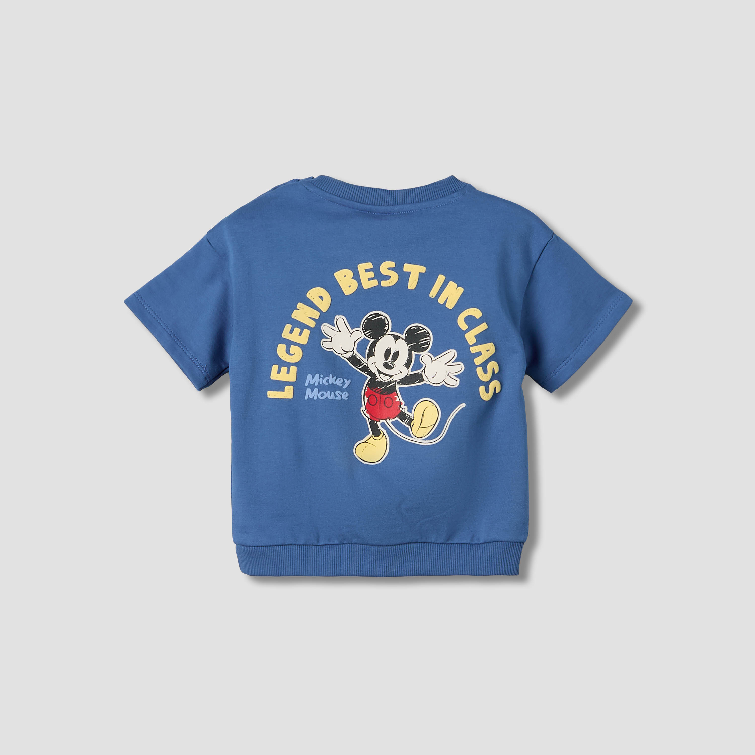 Disney Crew Neck Short Sleeves T-shirt and Shorts Set with Mickey Mouse Print-baby-boys-clothing-setsandcoords-image-5