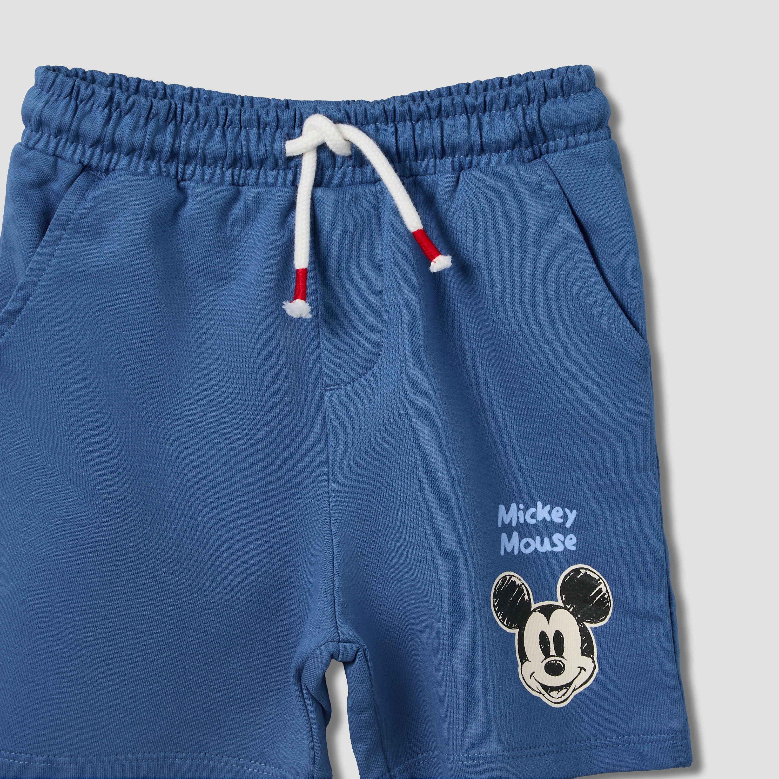 Disney Crew Neck Short Sleeves T-shirt and Shorts Set with Mickey Mouse Print-baby-boys-clothing-setsandcoords-image-8