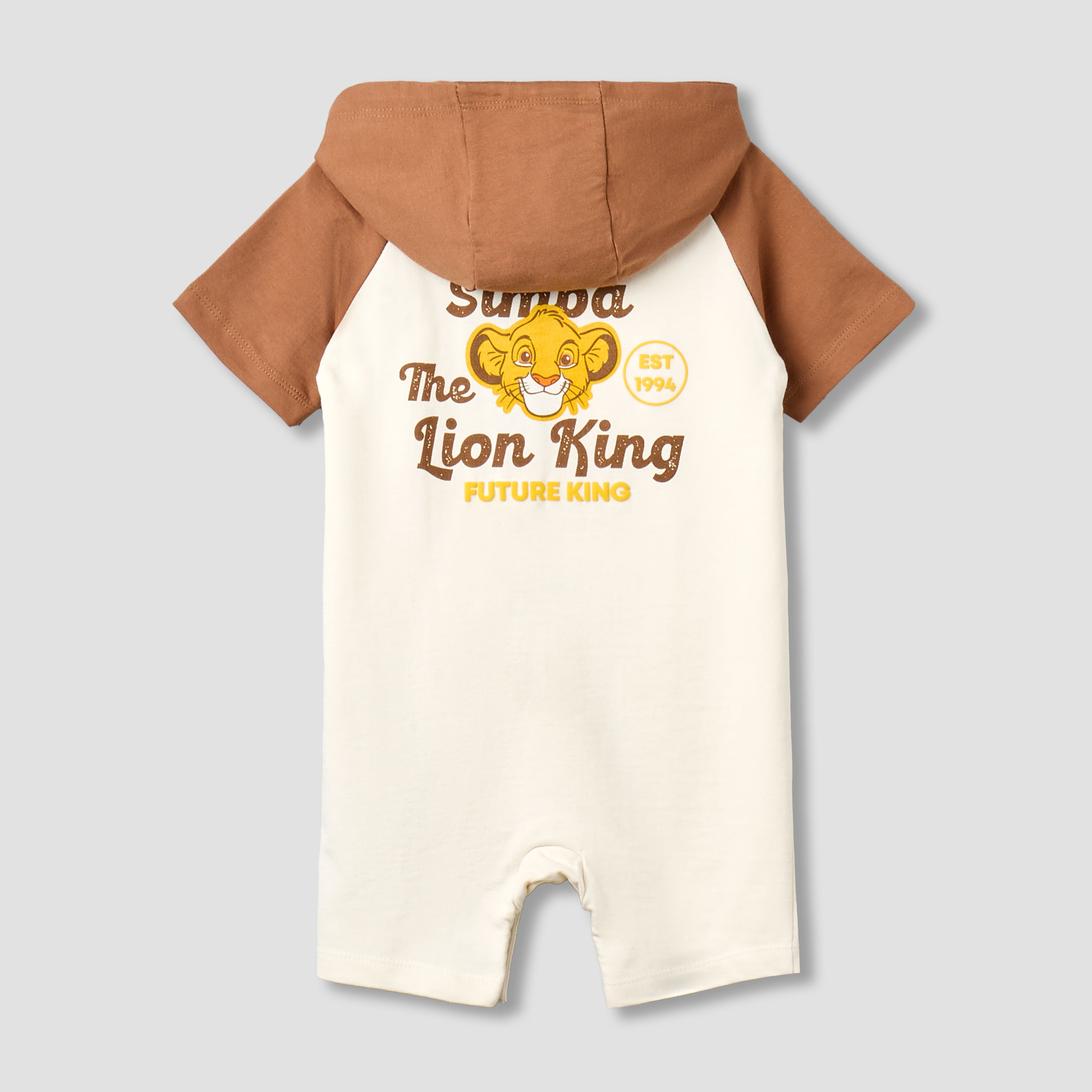 Disney Hooded Short Sleeves Romper with Simba Print-baby-boys-clothing-rompers-image-3