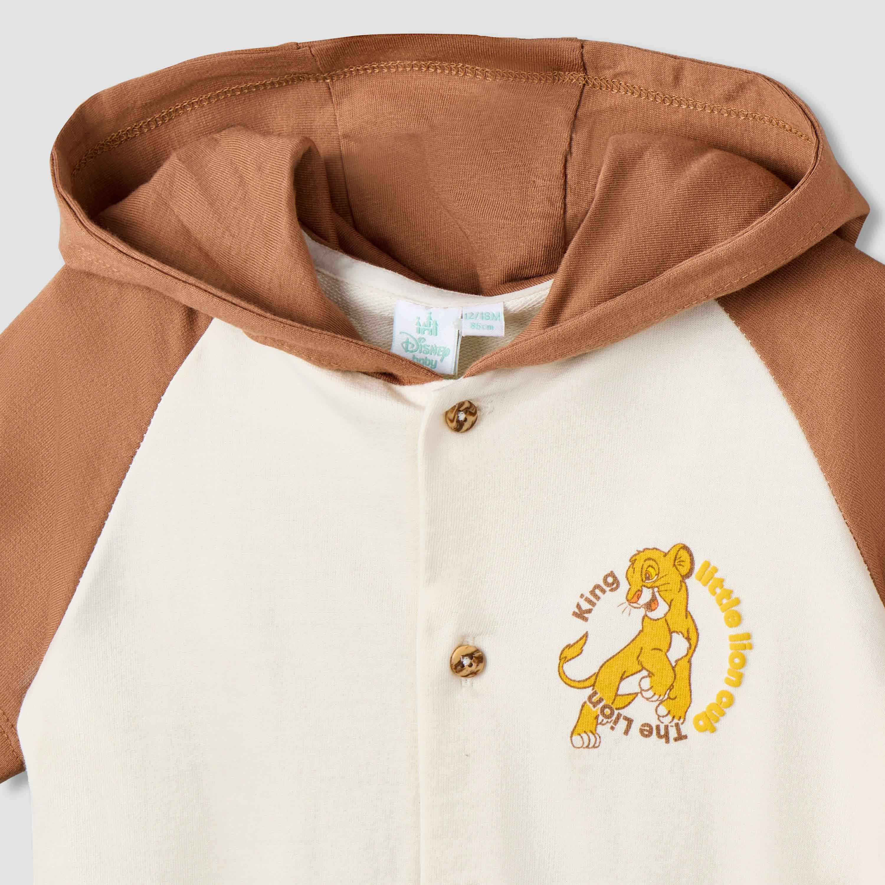 Disney Hooded Short Sleeves Romper with Simba Print-baby-boys-clothing-rompers-image-4