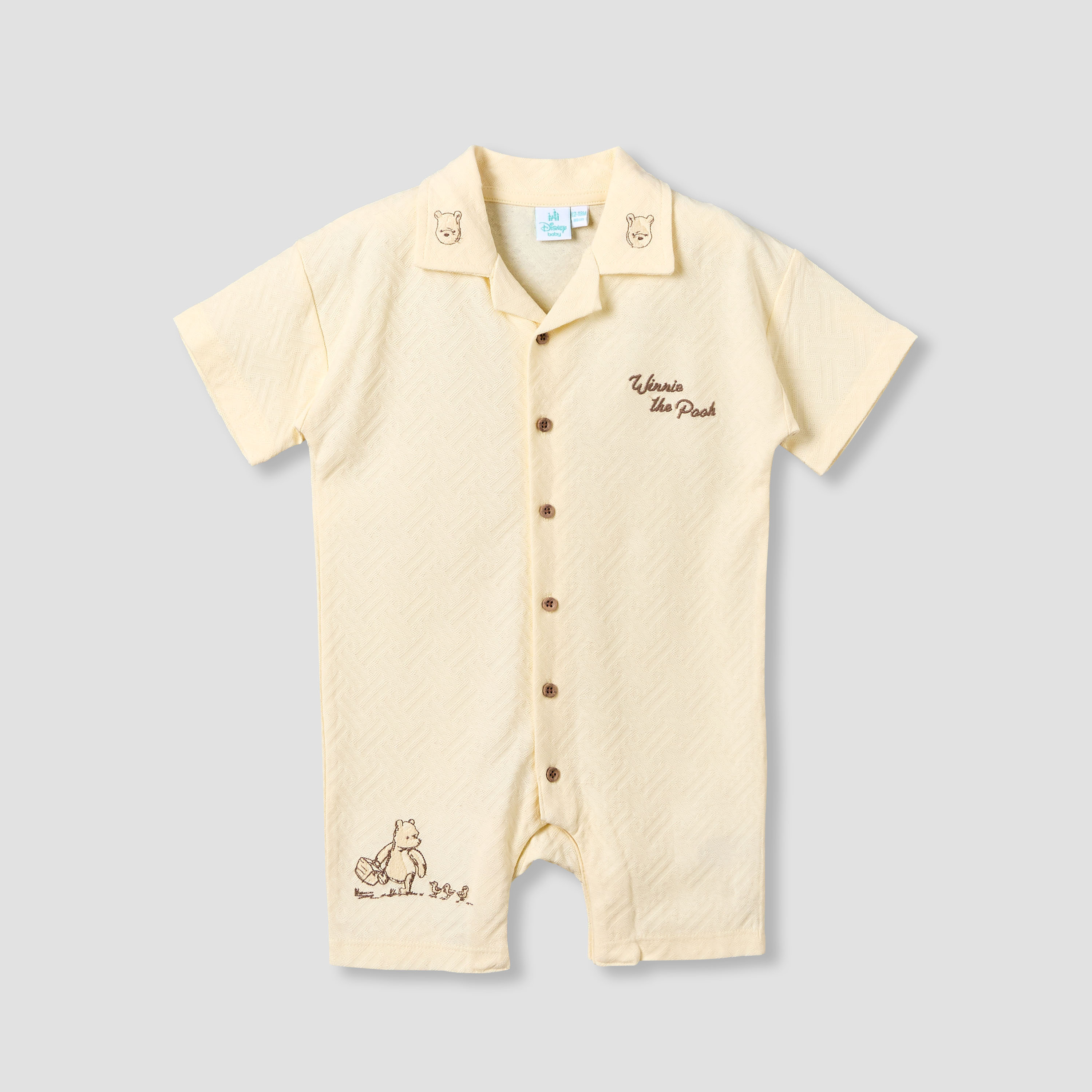 Disney Collared Short Sleeves Romper with Winnie the Pooh Embroidery-baby-boys-clothing-rompers-image-2