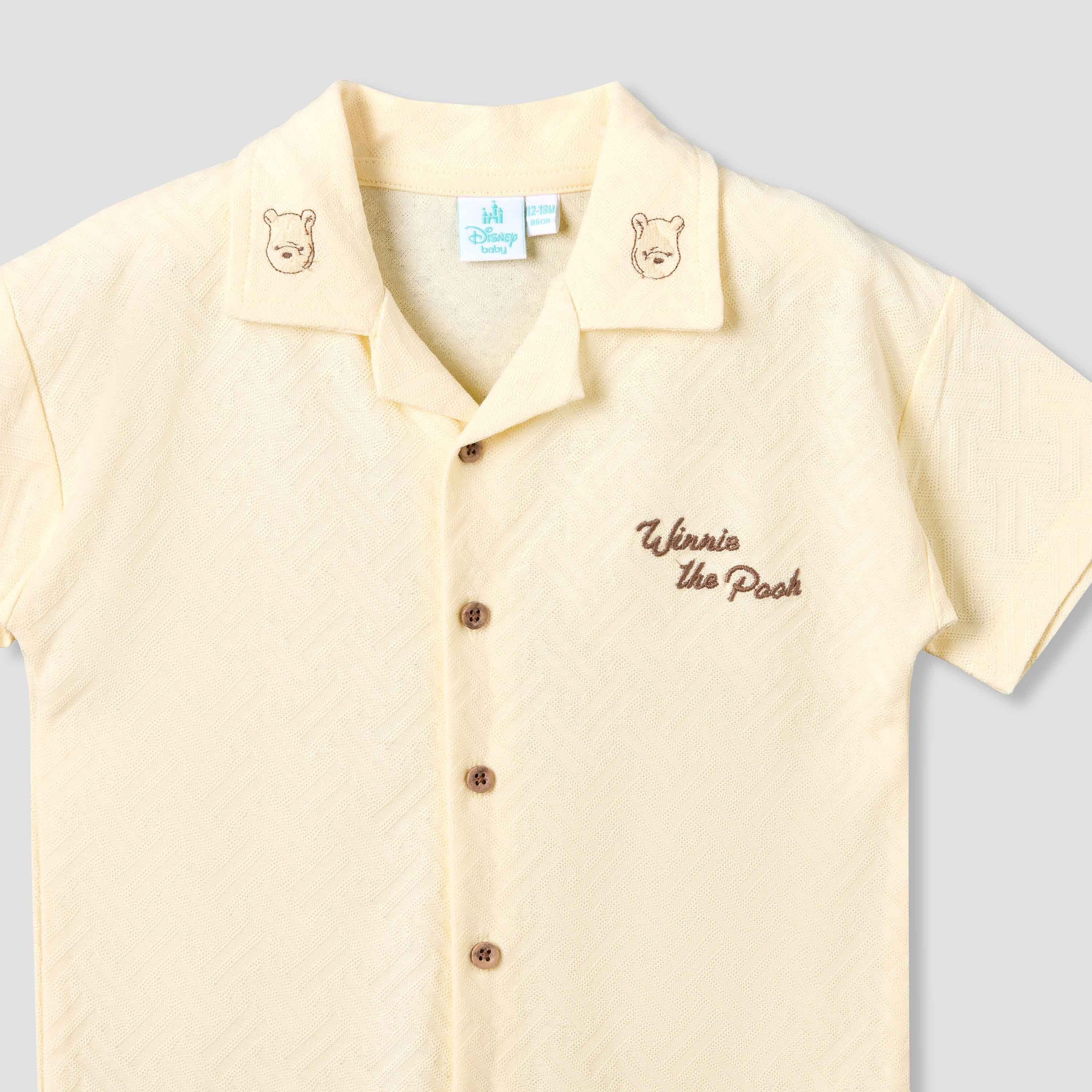 Disney Collared Short Sleeves Romper with Winnie the Pooh Embroidery-baby-boys-clothing-rompers-image-4
