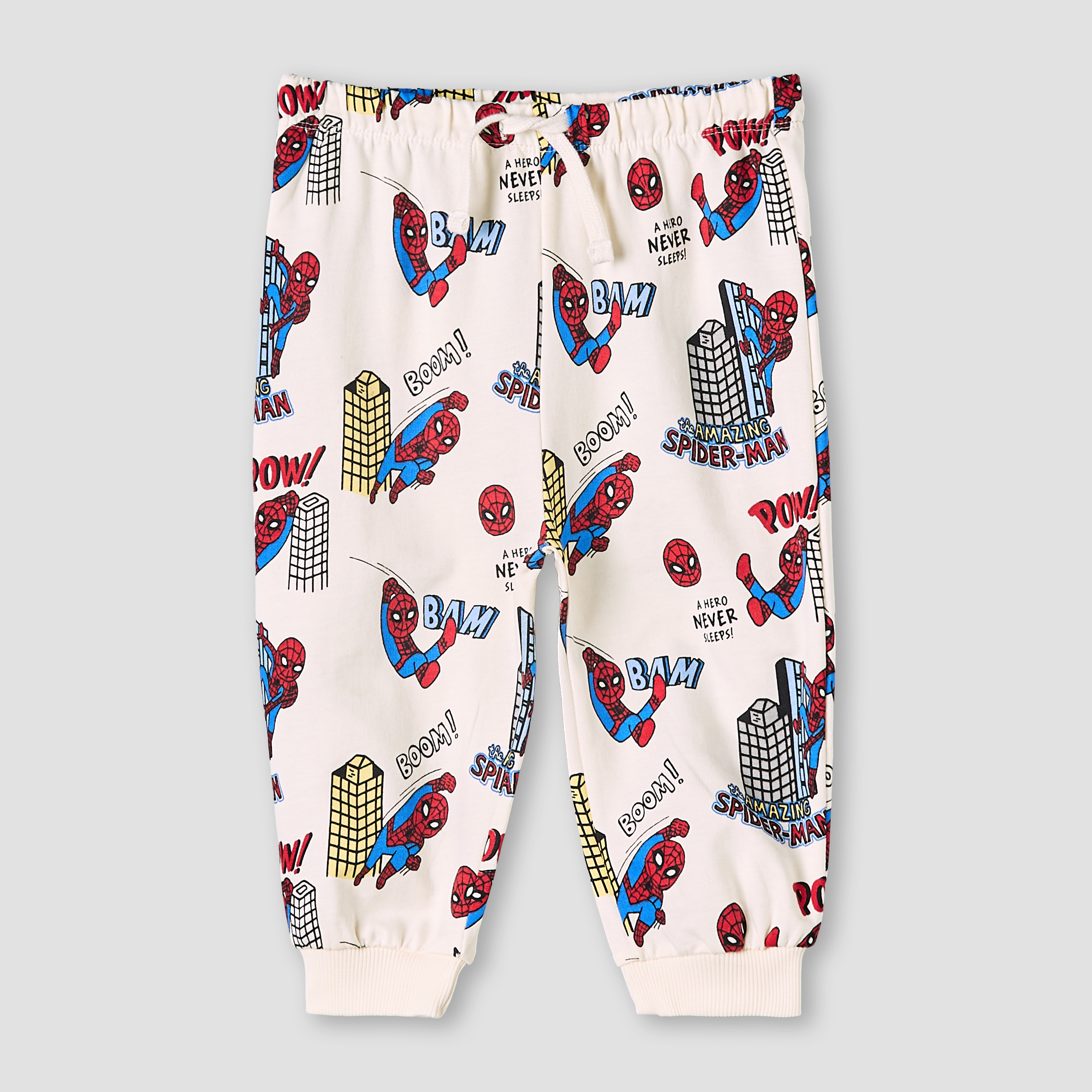 Mandarin Collar Long Sleeves Bomber Jacket and Joggers Set with Spider-Man Print-baby-boys-clothing-winterwear-setsandcoords-image-4