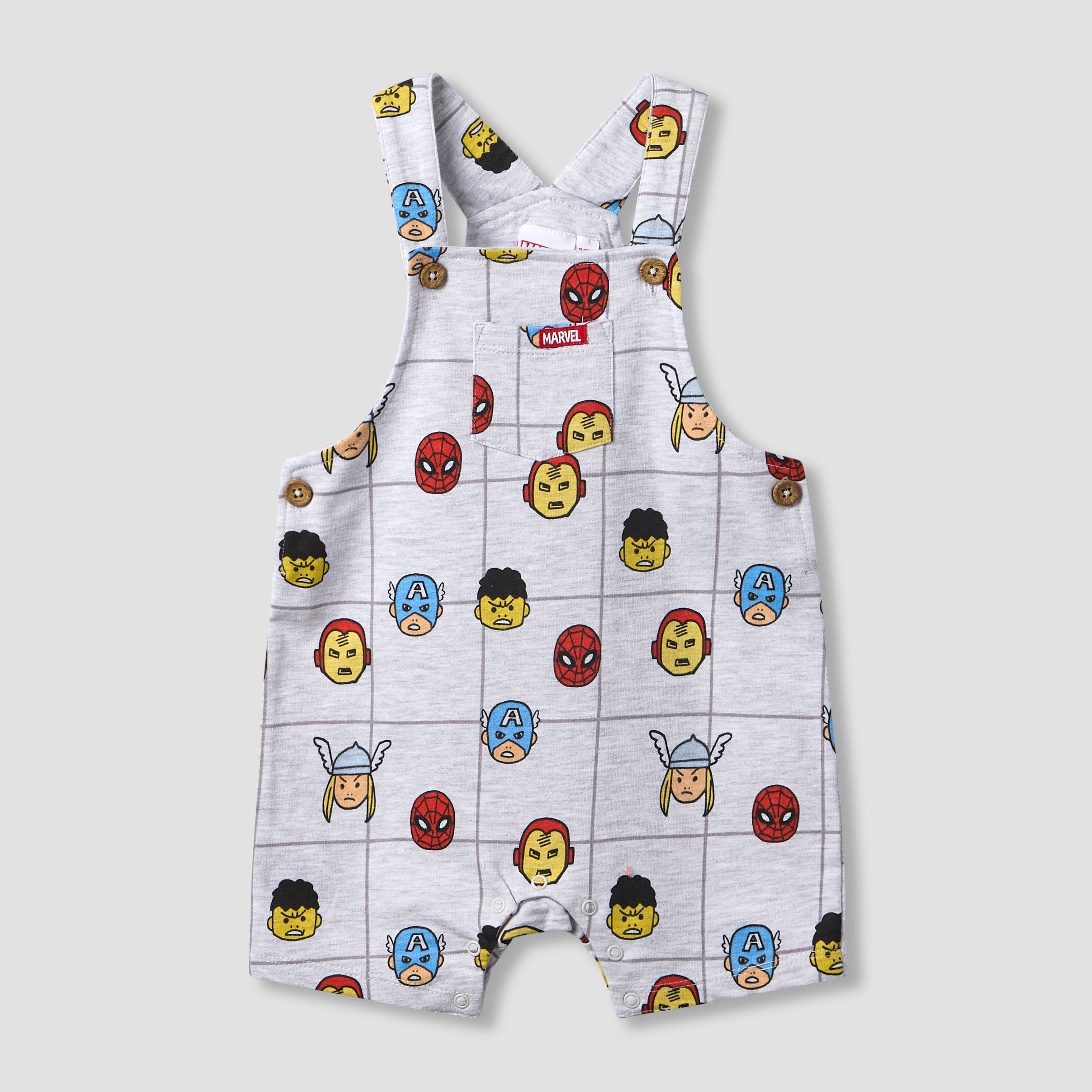 Crew Neck Short Sleeves T-shirt and Dungaree Set with Avengers Print-baby-boys-clothing-setsandcoords-image-4