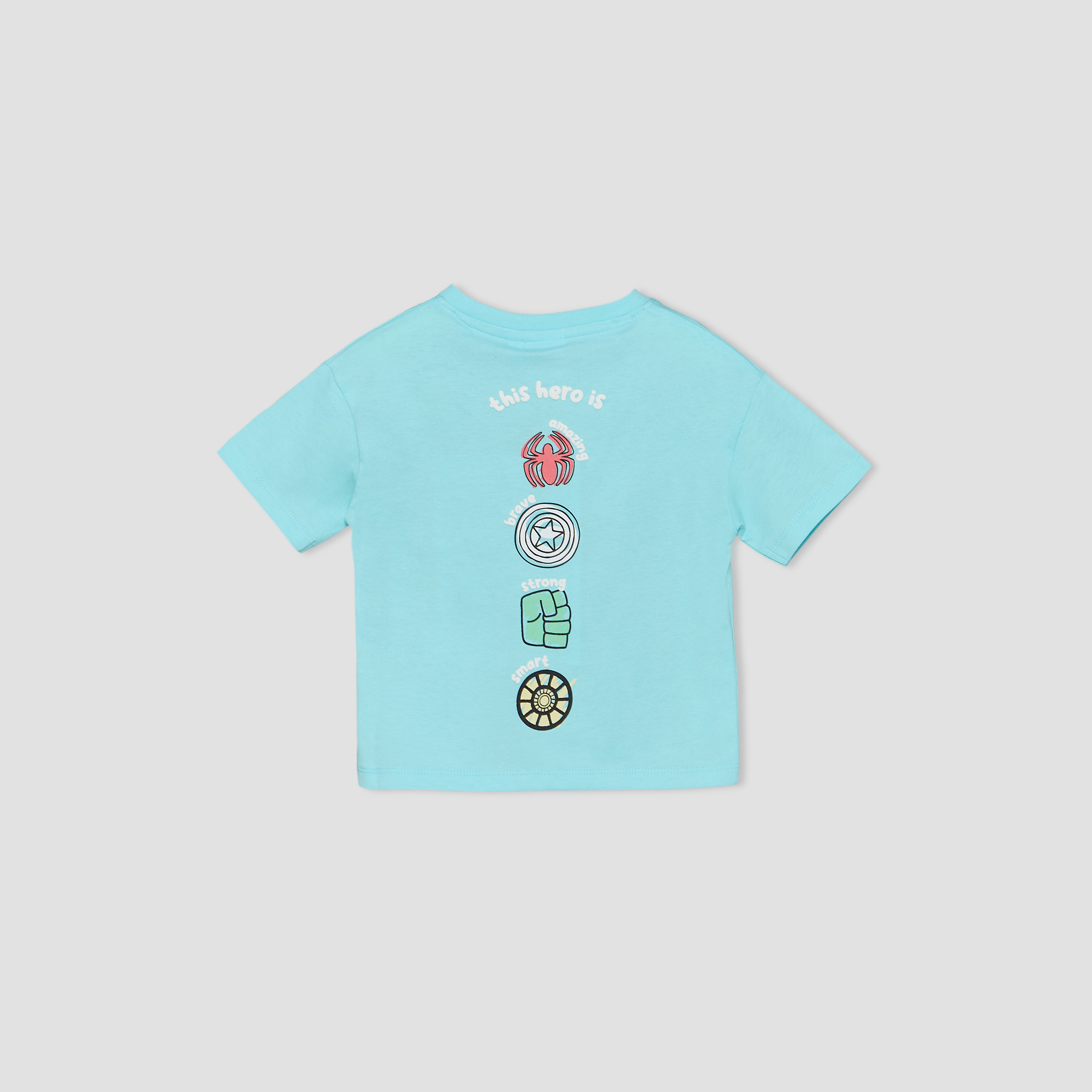 Henley Neck Short Sleeves T-shirt and Shorts Set with Avengers Print-baby-boys-clothing-setsandcoords-image-4