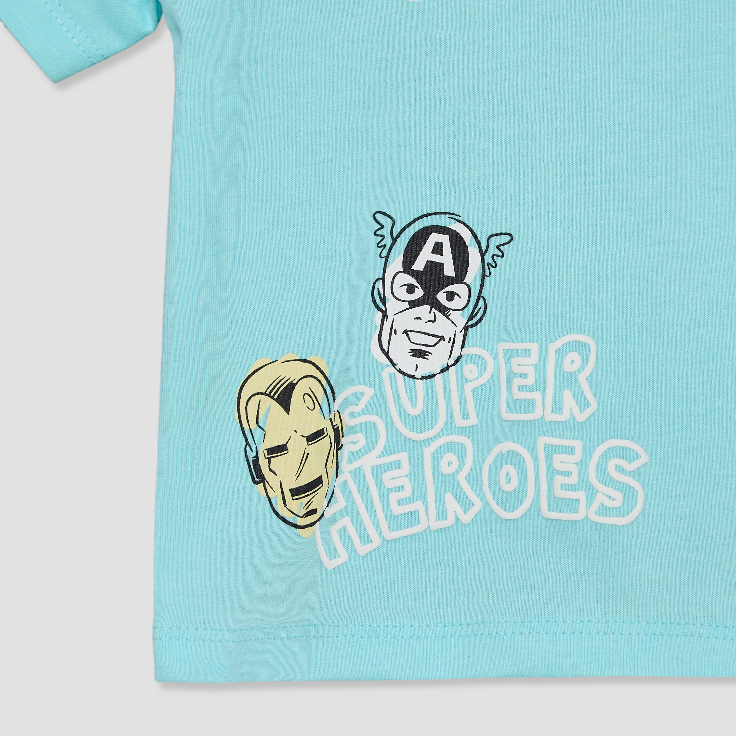 Henley Neck Short Sleeves T-shirt and Shorts Set with Avengers Print-baby-boys-clothing-setsandcoords-image-8