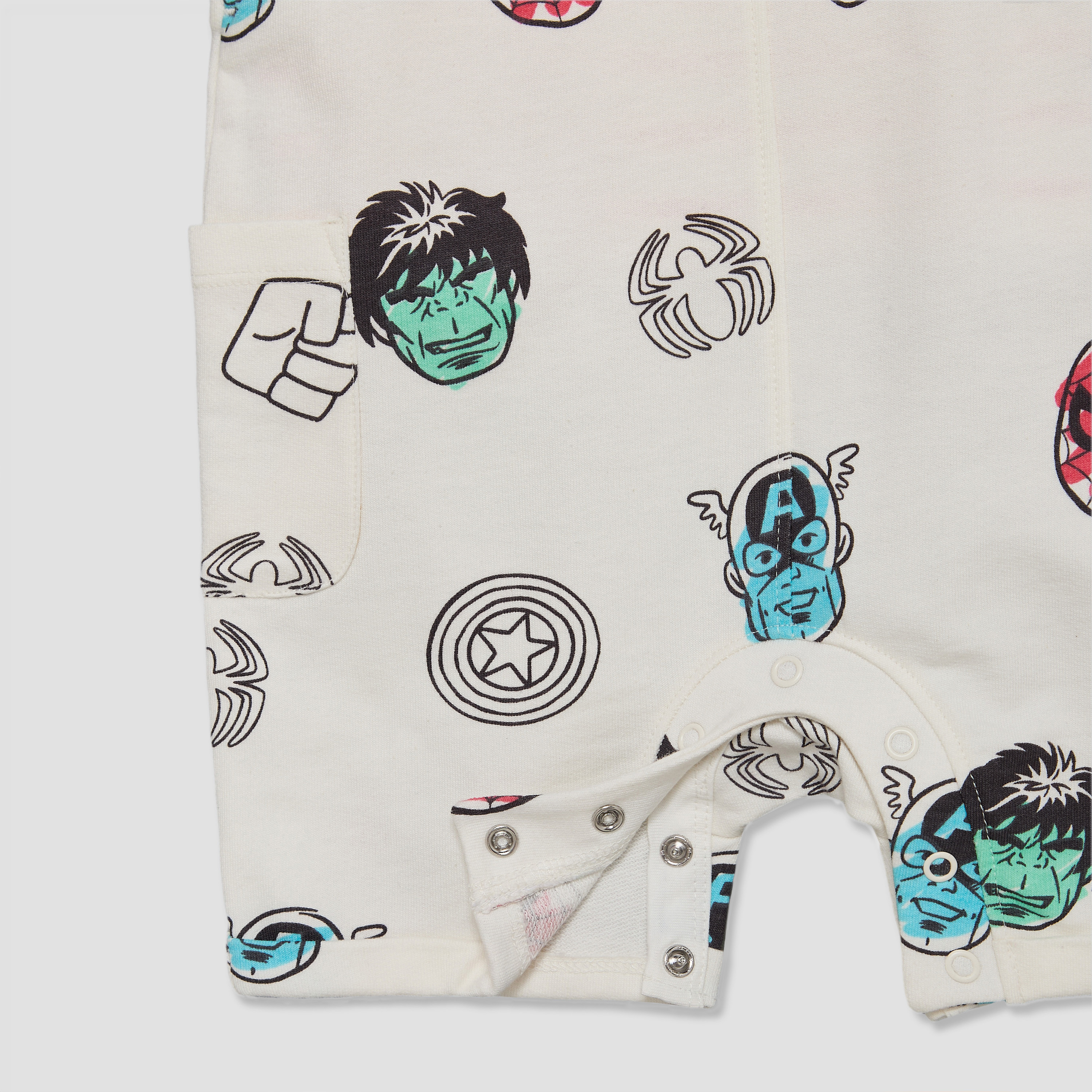 Crew Neck Short Sleeves T-shirt and Dungaree Set with Avengers Print-baby-boys-clothing-setsandcoords-image-6