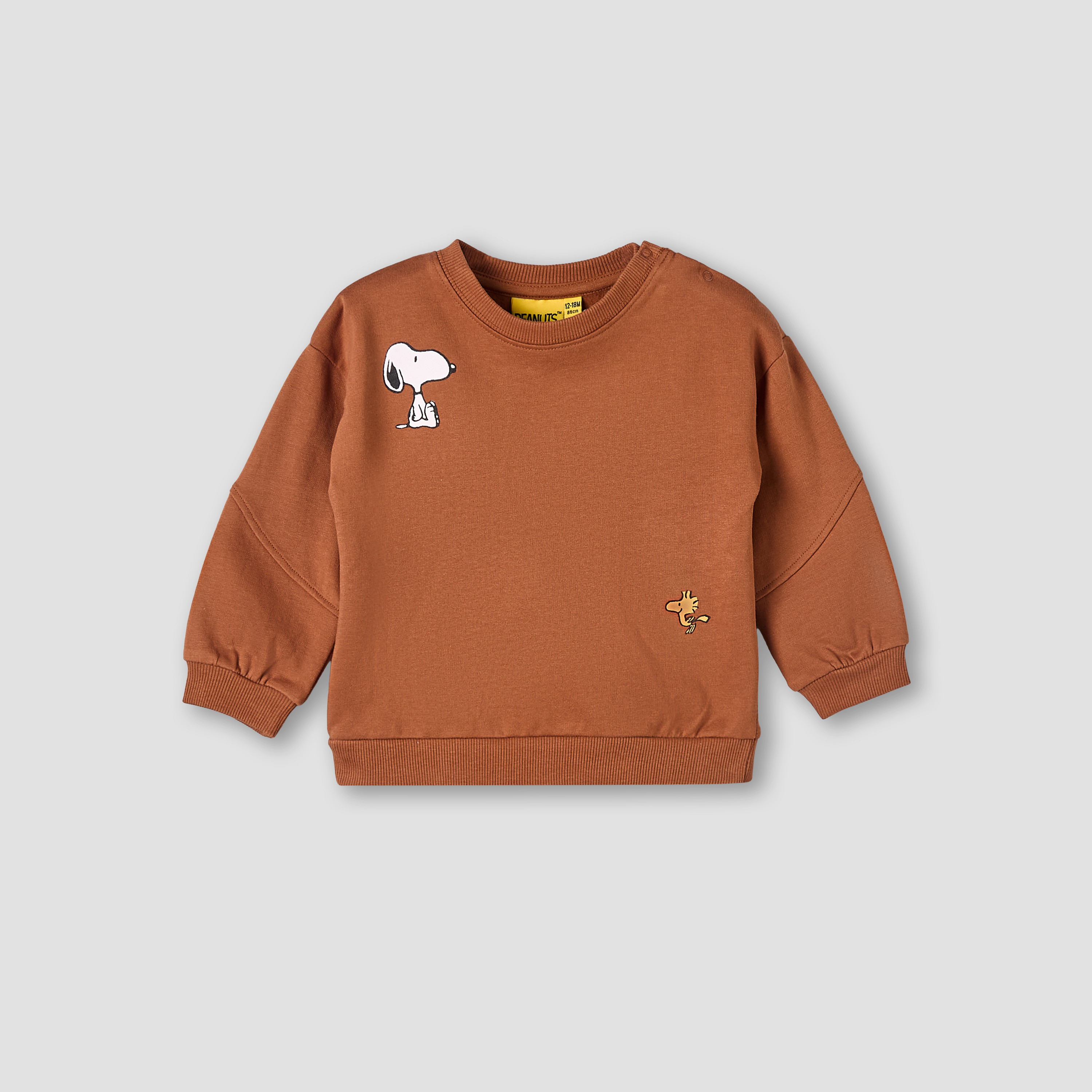 Peanuts Crew Neck Long Sleeves Sweatshirt and Pants Set with Snoopy Print-baby-boys-clothing-winterwear-setsandcoords-image-3