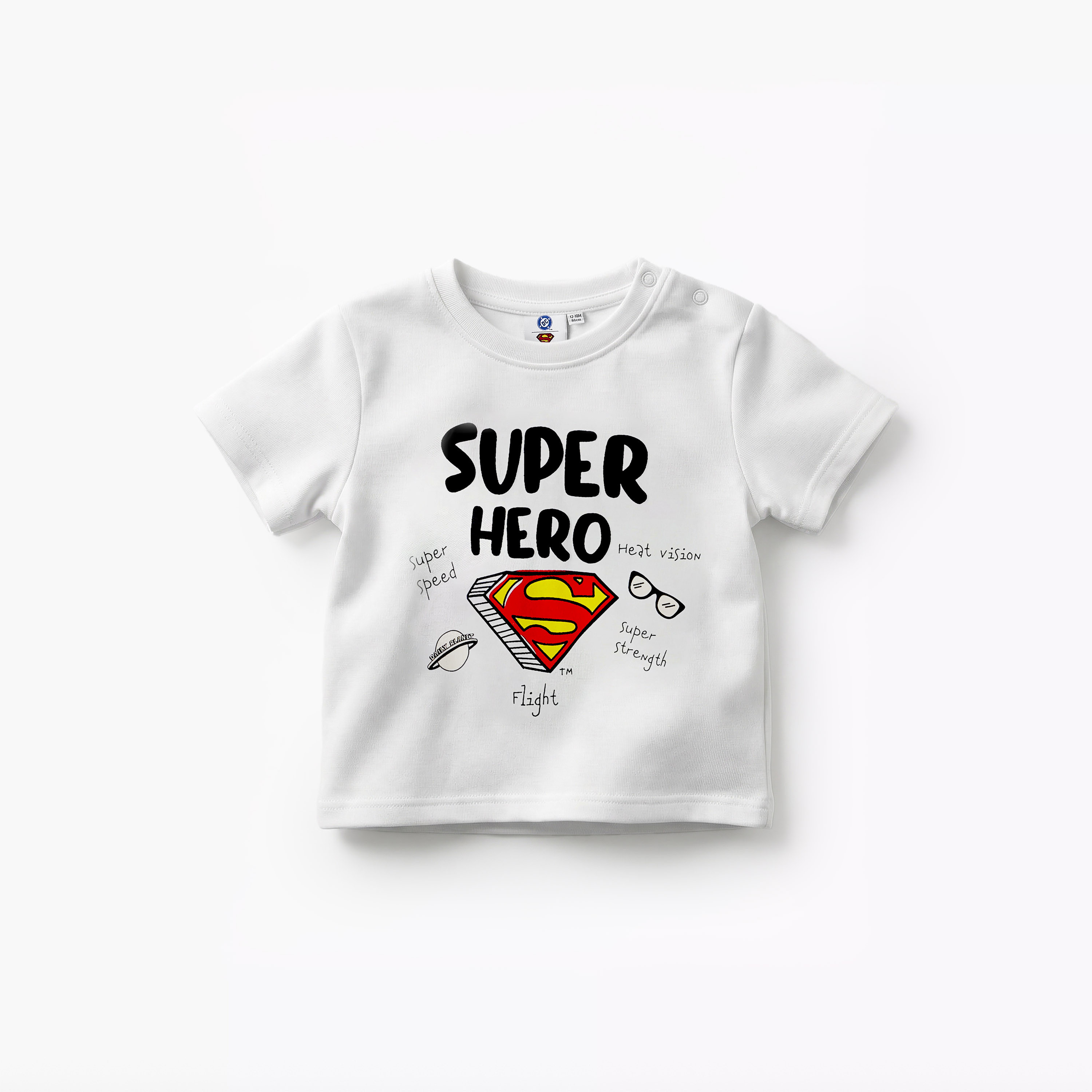 Round Neck Short Sleeves T-shirt and Shorts Set with Superman Print-baby-boys-clothing-setsandcoords-image-3