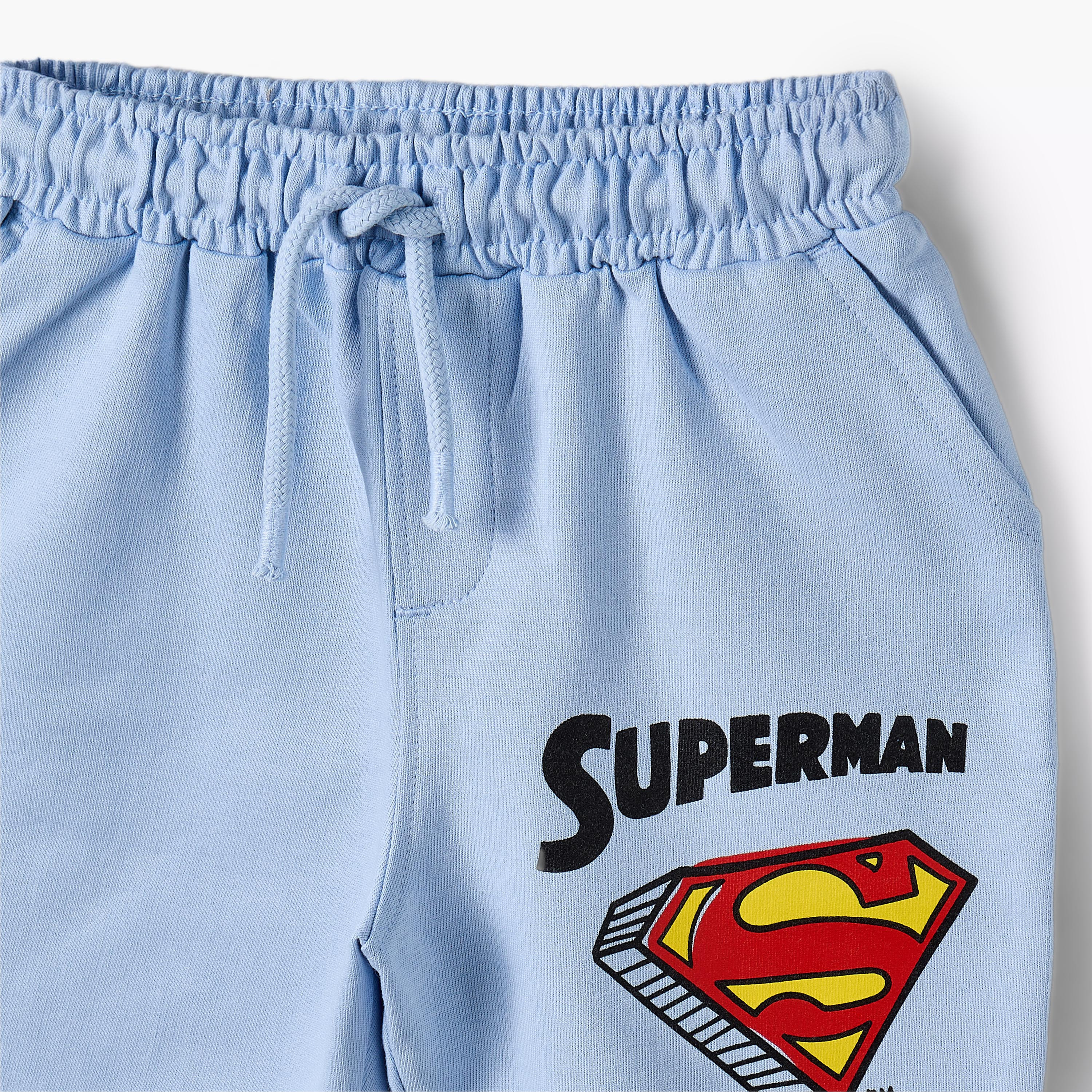 Round Neck Short Sleeves T-shirt and Shorts Set with Superman Print-baby-boys-clothing-setsandcoords-image-6