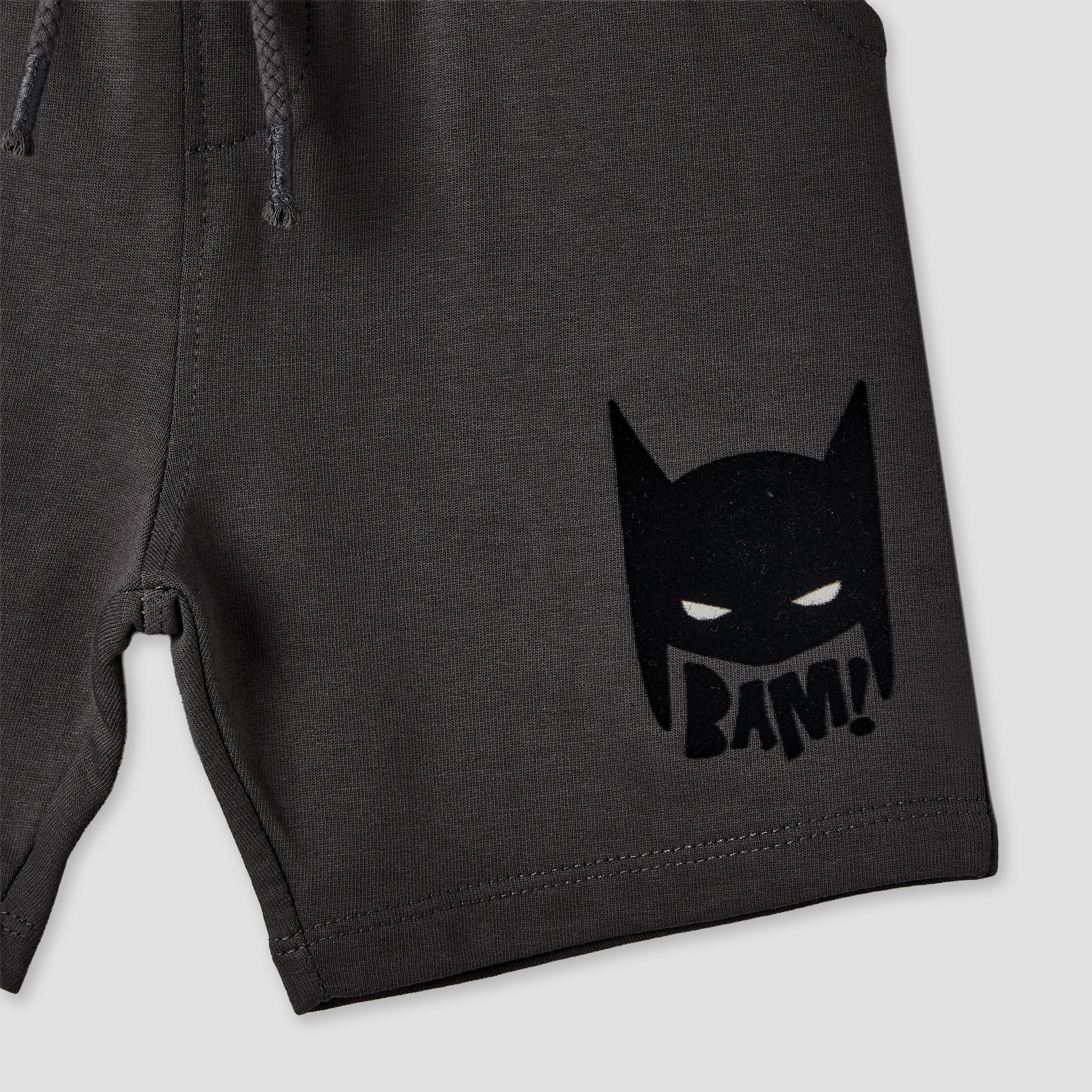 Crew Neck Short Sleeves T-shirt and Shorts Set with Batman Print-baby-boys-clothing-setsandcoords-image-8