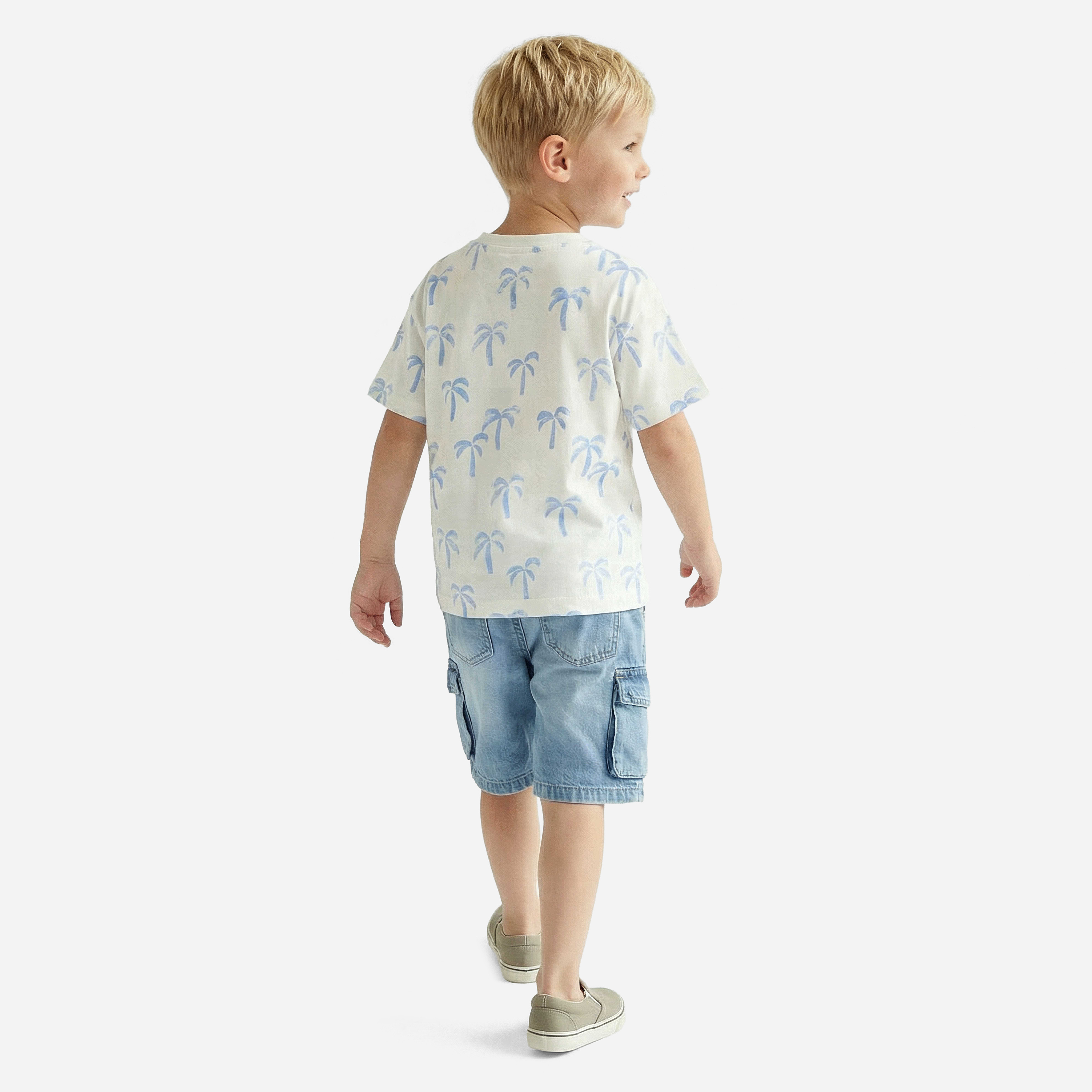 Juniors Crew Neck Short Sleeves T-shirt with Palm Tree Print-boys-clothing-tshirtsandpolos-image-3