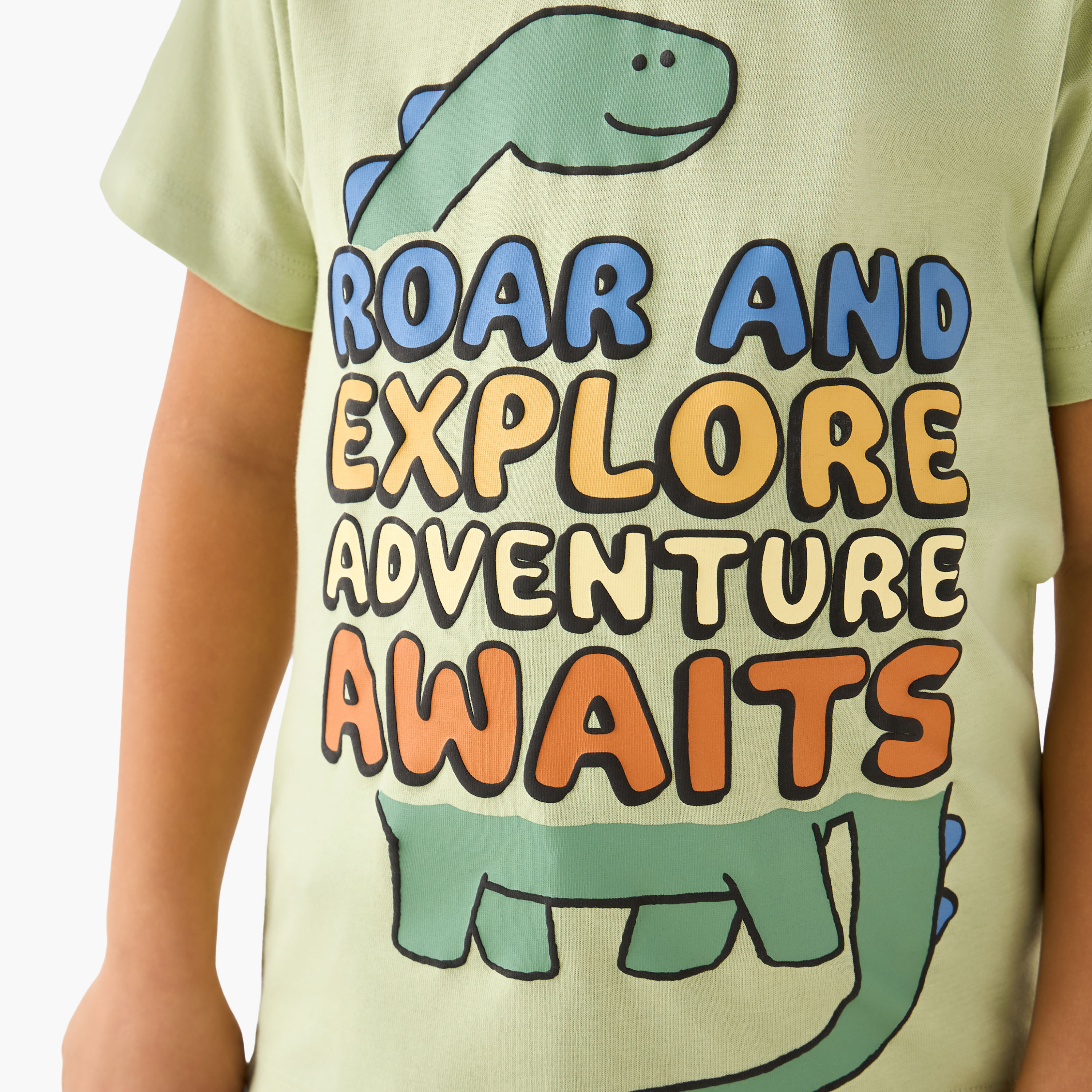 Juniors Crew Neck Short Sleeve T-shirt with Dinosaur Print-boys-clothing-tshirtsandpolos-image-4