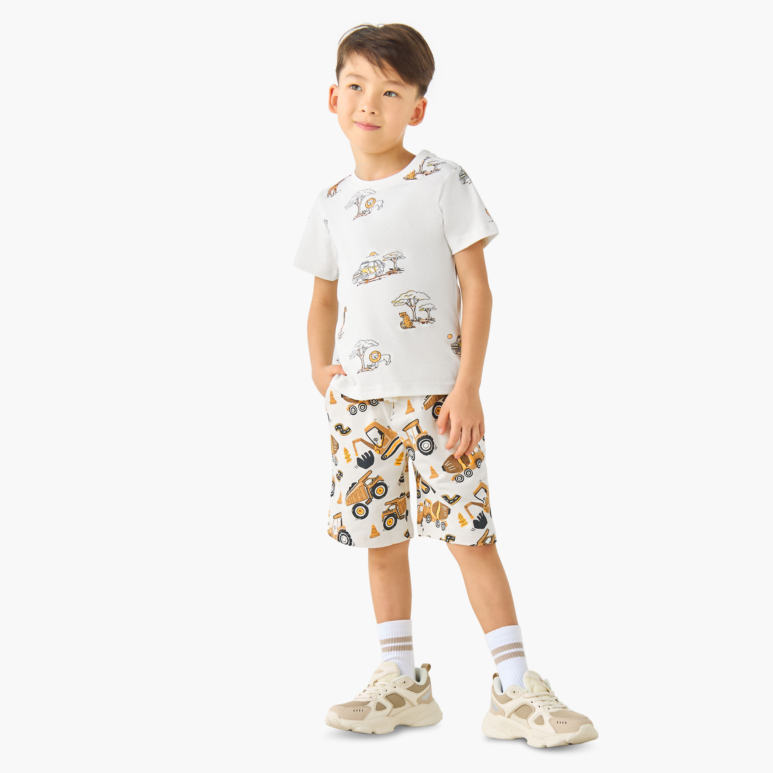Juniors Crew Neck Short Sleeves T-shirt with Dinosaur Print-boys-clothing-tshirtsandpolos-image-2