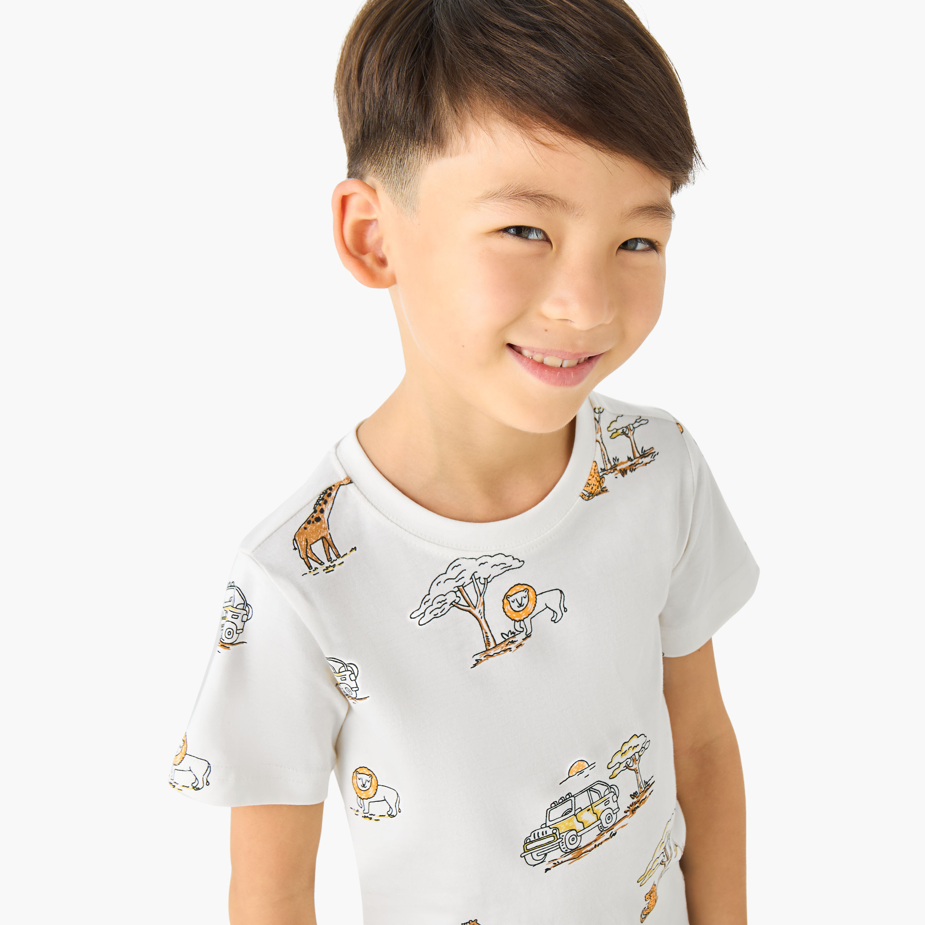 Juniors Crew Neck Short Sleeves T-shirt with Dinosaur Print-boys-clothing-tshirtsandpolos-image-4