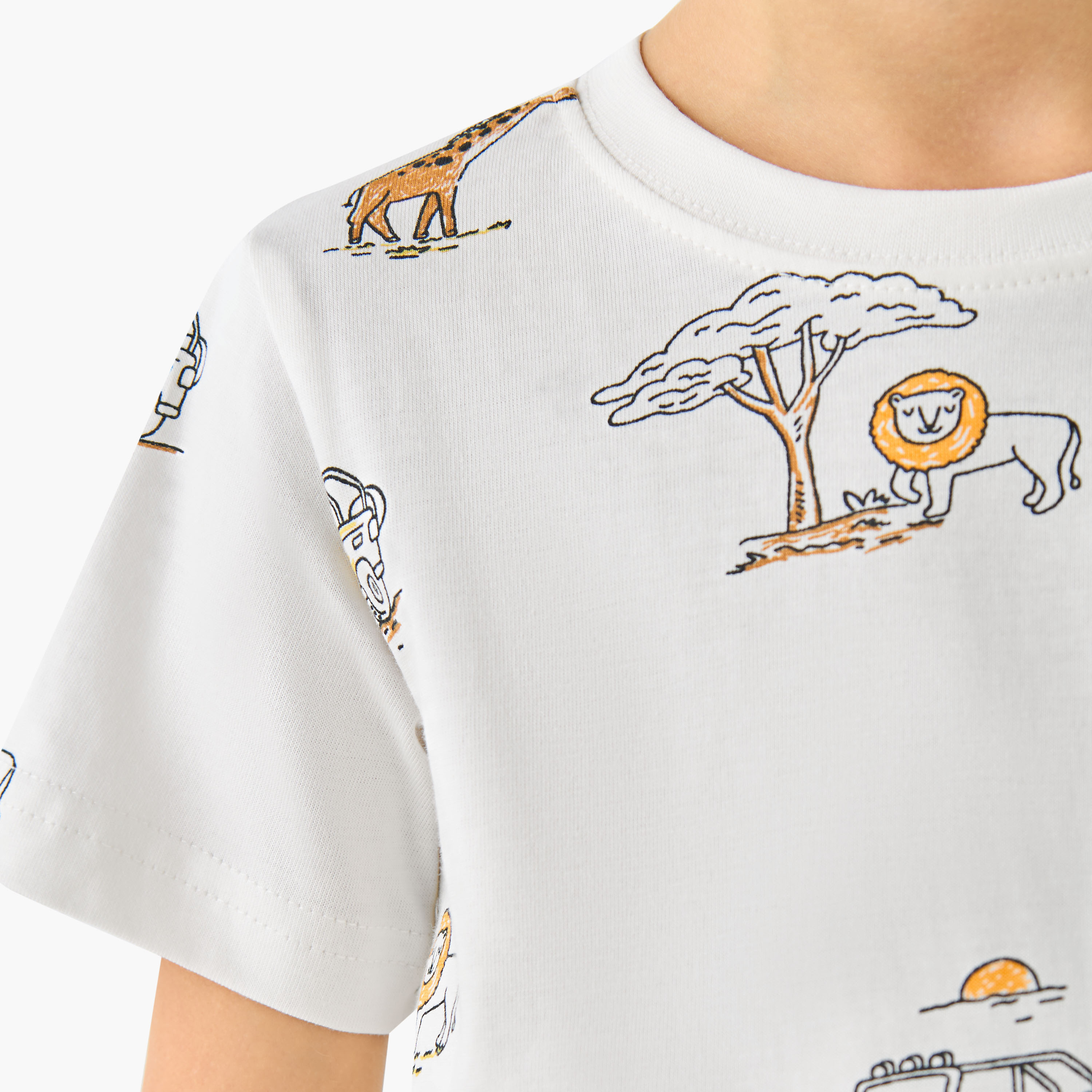 Juniors Crew Neck Short Sleeves T-shirt with Dinosaur Print-boys-clothing-tshirtsandpolos-image-5