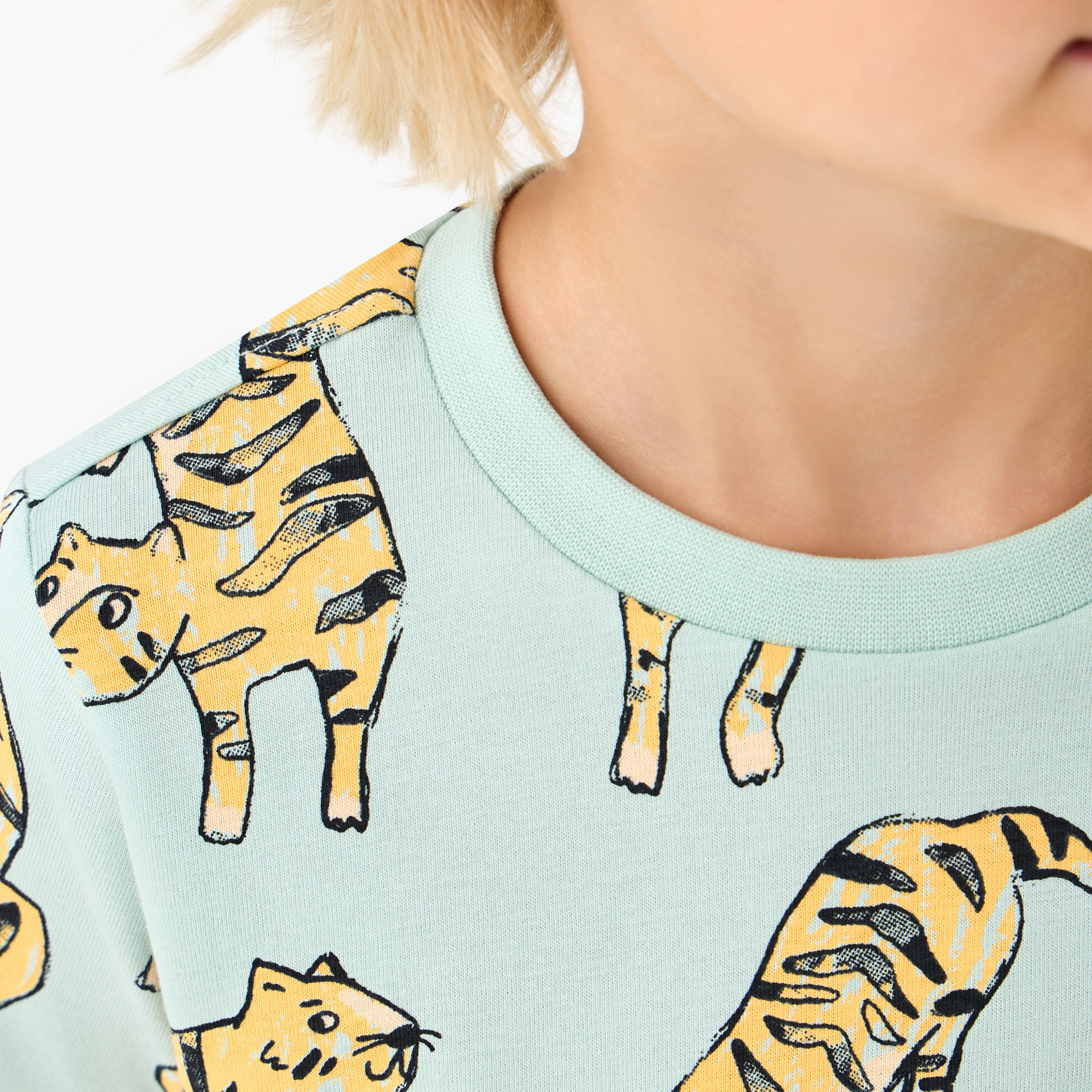 Juniors Crew Neck Short Sleeves T-shirt with Tiger Print-boys-clothing-tshirtsandpolos-image-5