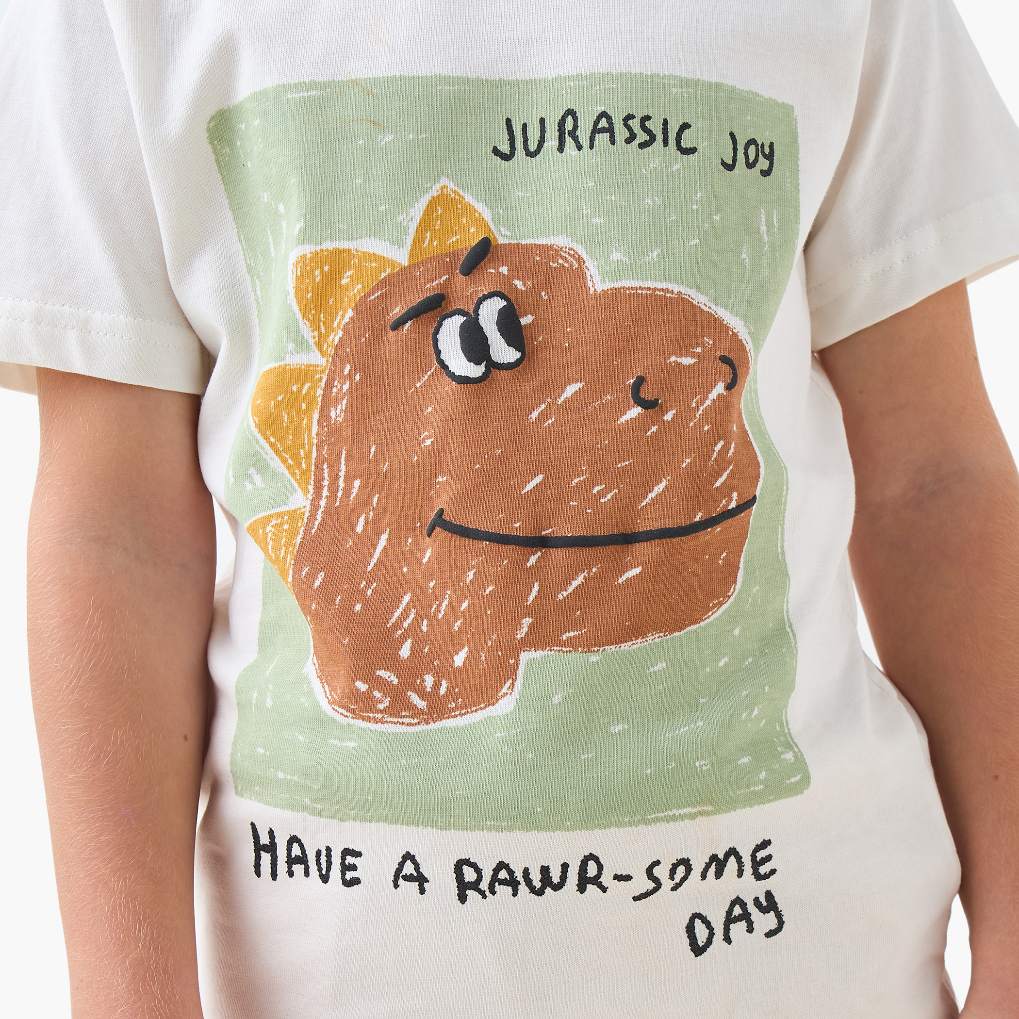 Juniors Crew Neck Short Sleeves T-shirt with Dino Print-boys-clothing-tshirtsandpolos-image-5