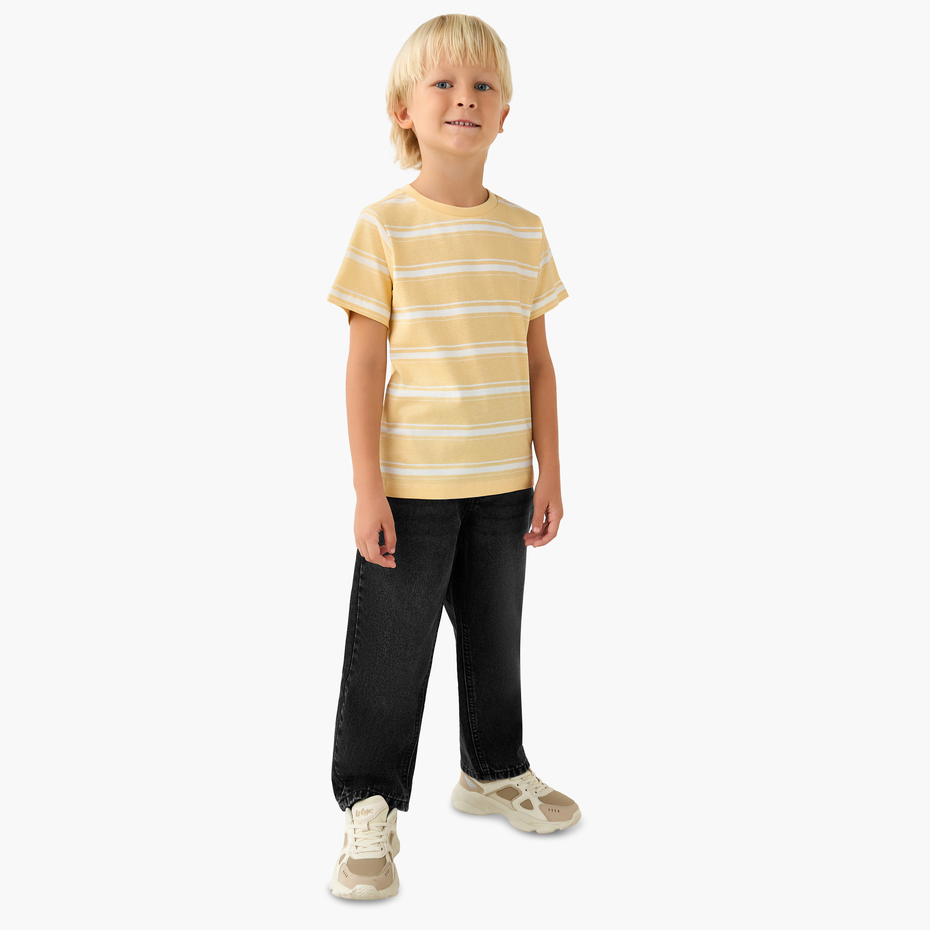 Juniors Crew Neck Short Sleeves T-shirt with Stripes-boys-clothing-tshirtsandpolos-image-2