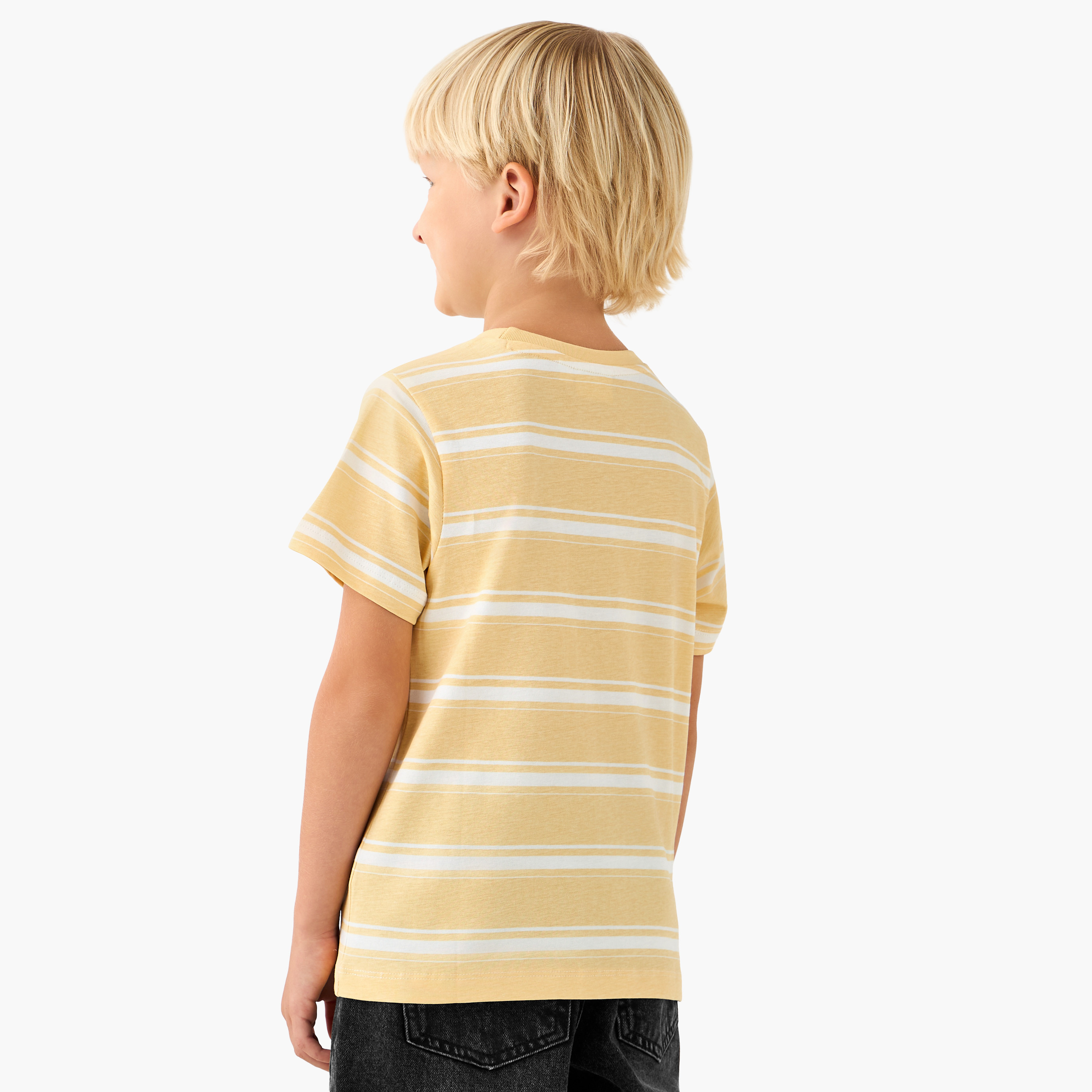 Juniors Crew Neck Short Sleeves T-shirt with Stripes-boys-clothing-tshirtsandpolos-image-3