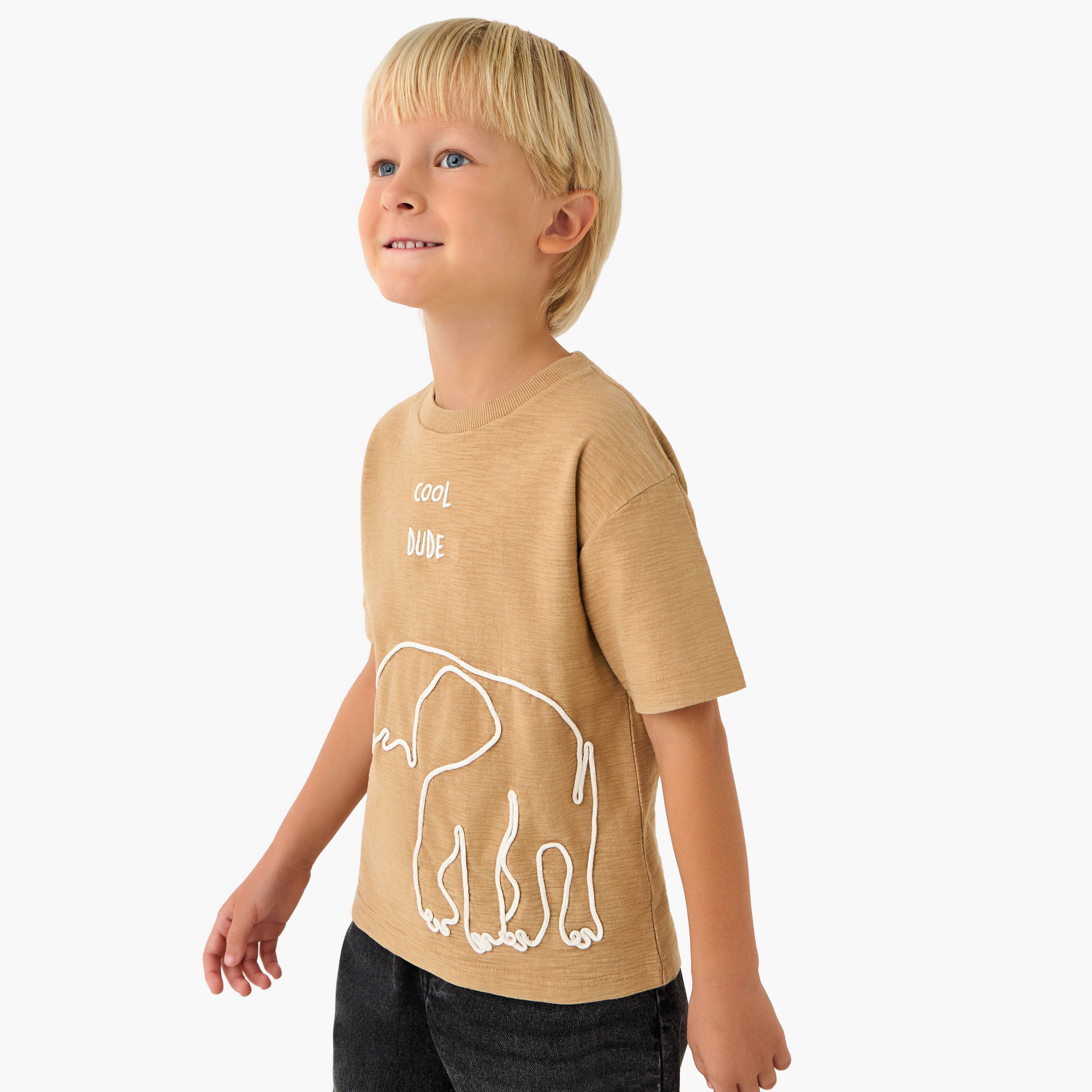 Juniors Crew Neck Short Sleeve T-shirt with Embroidery-boys-clothing-tshirtsandpolos-image-1