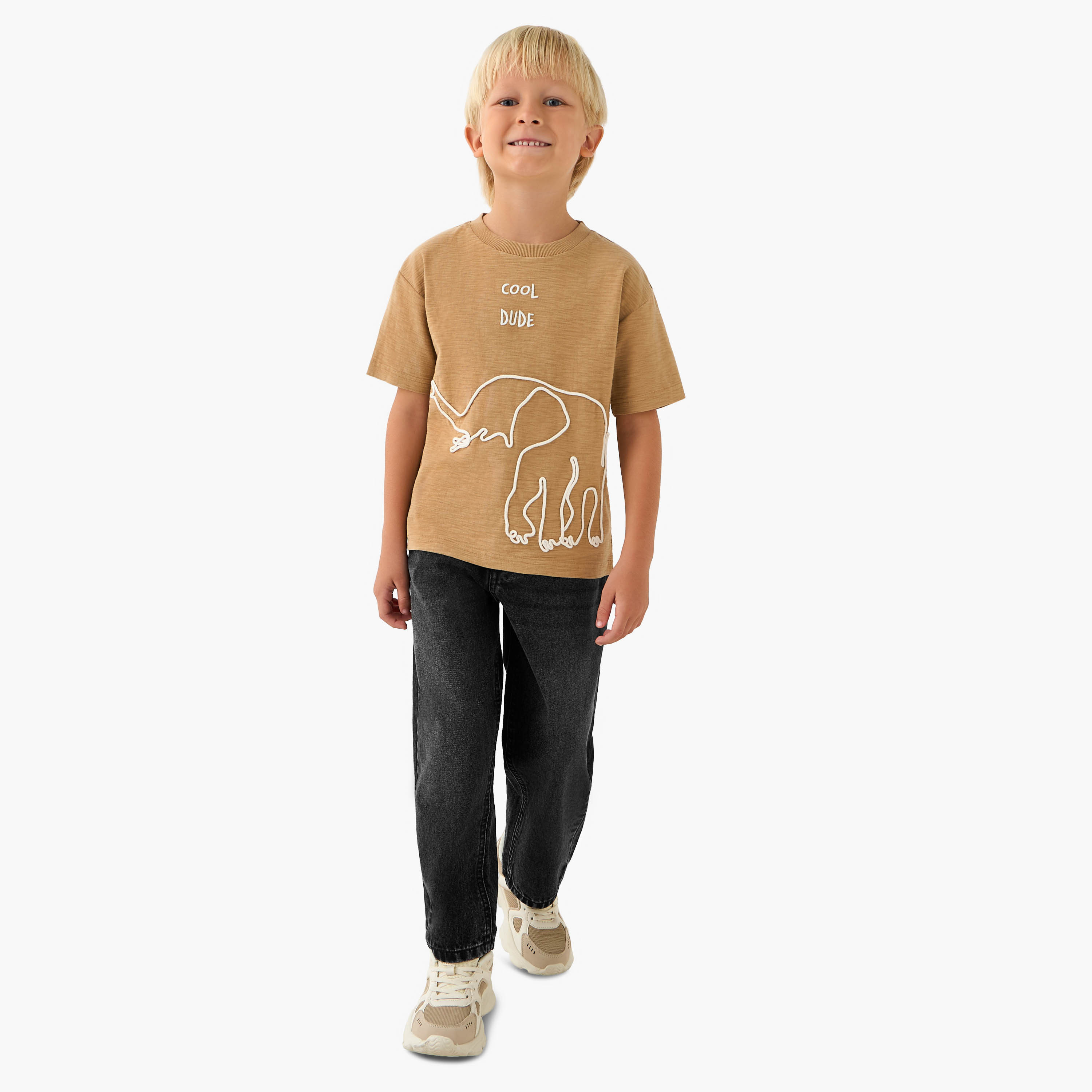 Juniors Crew Neck Short Sleeve T-shirt with Embroidery-boys-clothing-tshirtsandpolos-image-2