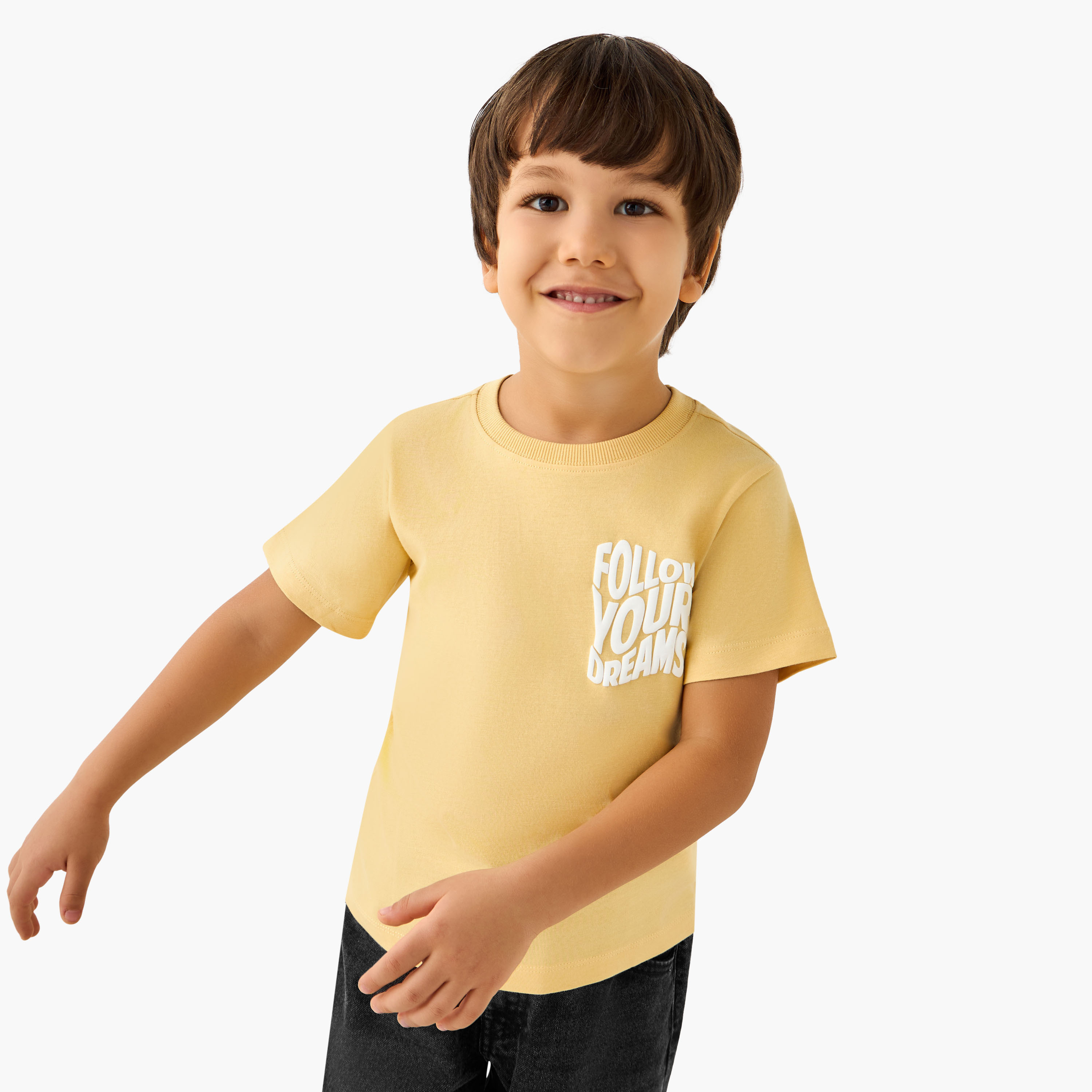 Pack of 2 Juniors Crew Neck Short Sleeves T-shirt with Assorted Print-boys-clothing-tshirtsandpolos-image-2