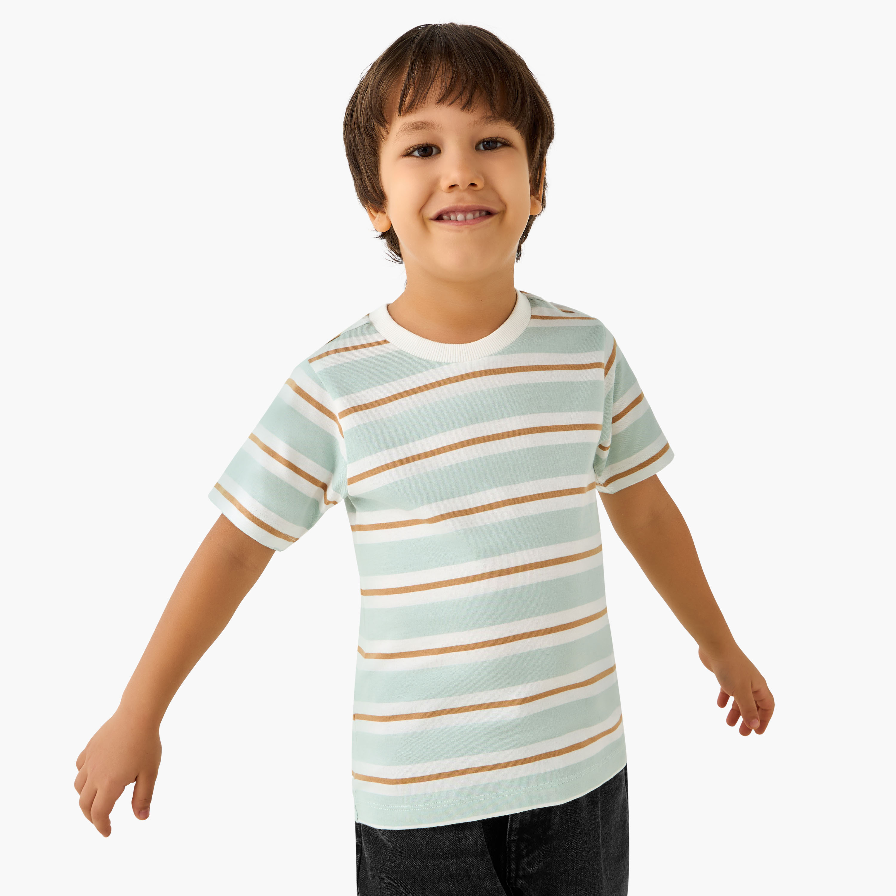 Pack of 2 Juniors Crew Neck Short Sleeves T-shirt with Assorted Print-boys-clothing-tshirtsandpolos-image-3