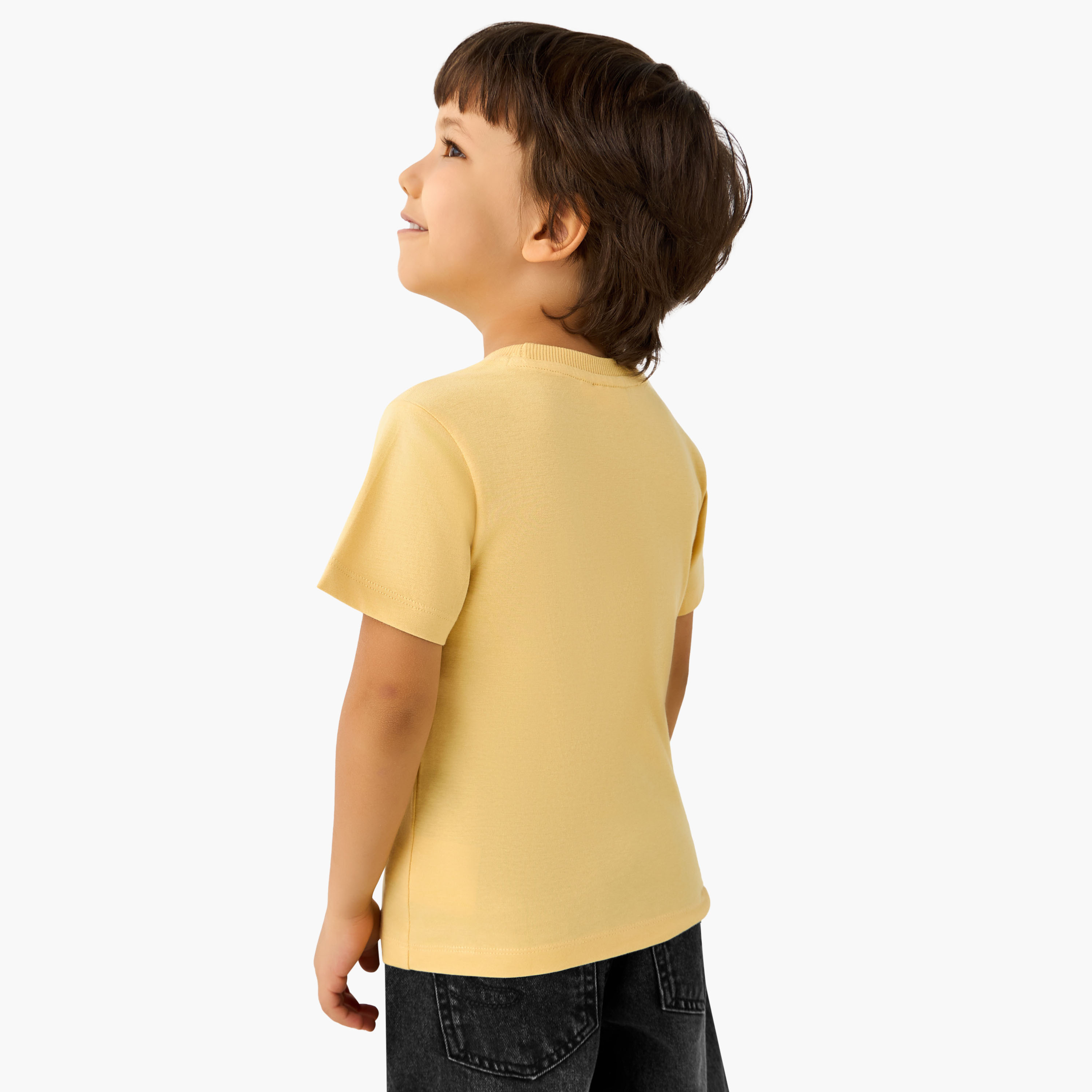Pack of 2 Juniors Crew Neck Short Sleeves T-shirt with Assorted Print-boys-clothing-tshirtsandpolos-image-4